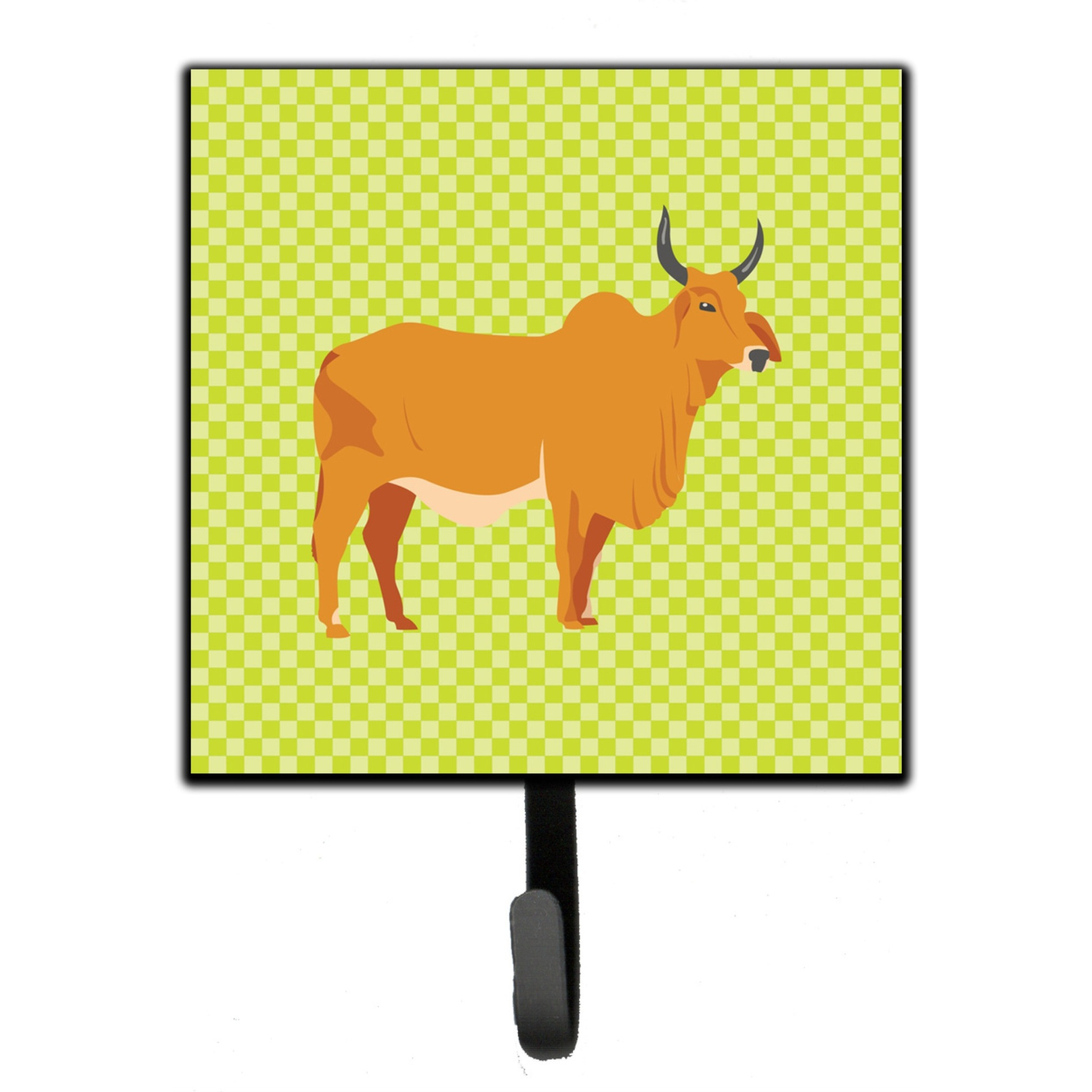 &quotCaroline's Treasures Zebu Indicine Cow Green Wall Hook, Small, Multicolor"