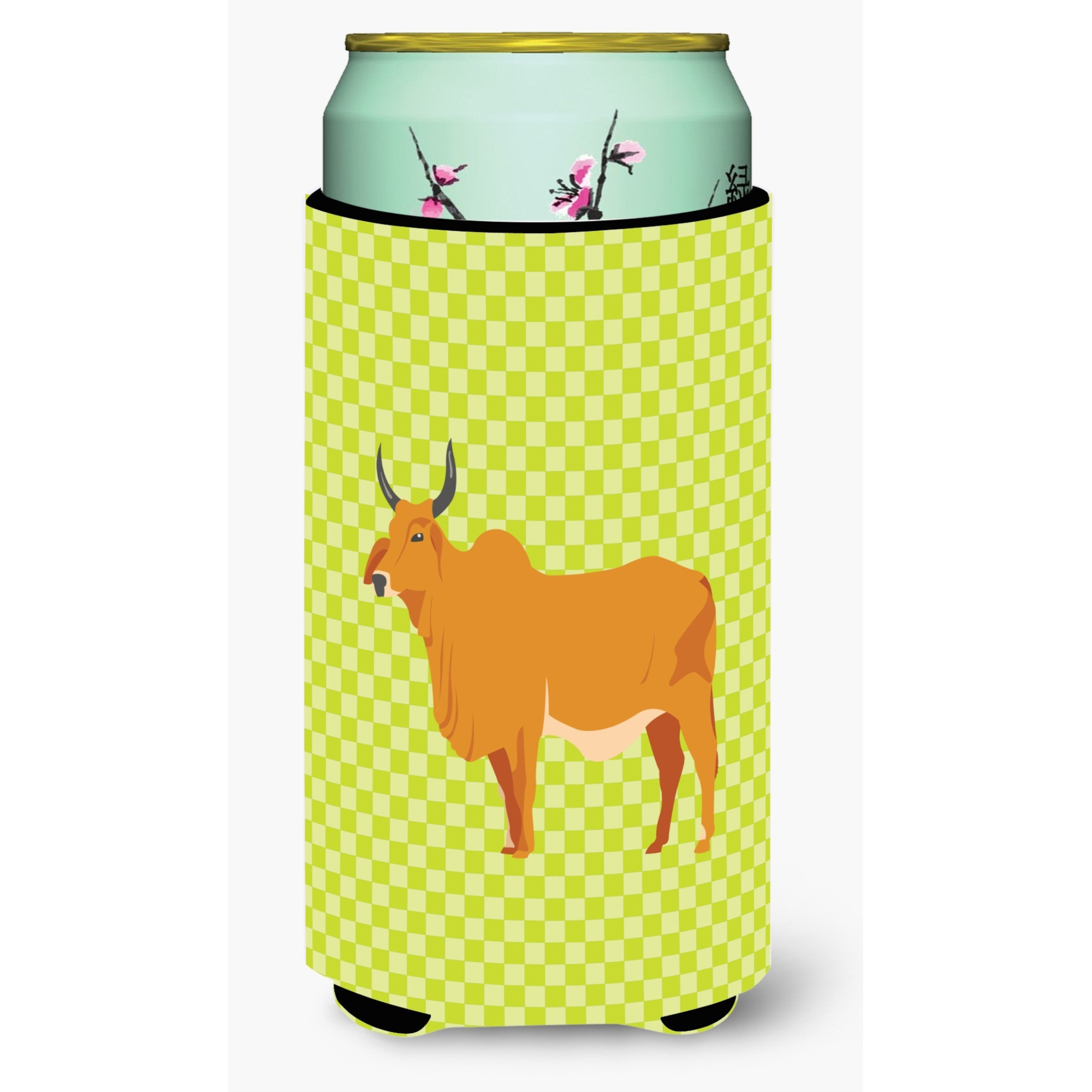 &quotCaroline's Treasures Zebu Indicine Cow Green Decorative Can Hugger, Tall Boy, Multicolor"