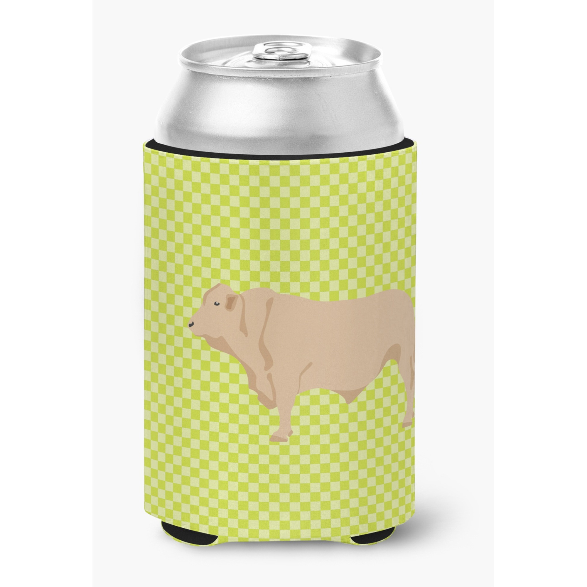 &quotCaroline's Treasures Charolais Cow Green Decorative Can Hugger, Multicolor"