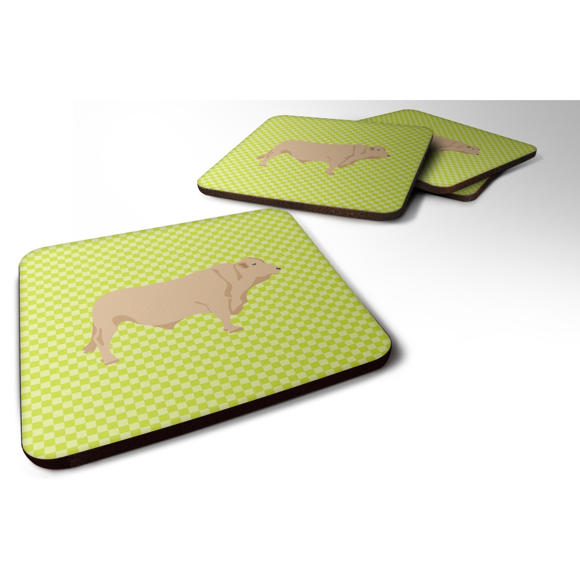 &quotCaroline's Treasures Charolais Cow Green Decorative coasters, 3.5, Multicolor"