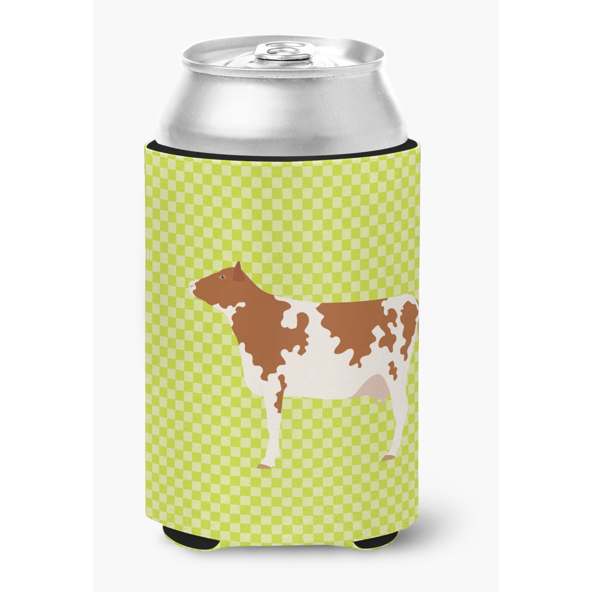 &quotCaroline's Treasures Ayrshire Cow Green Decorative Can Hugger, Multicolor"