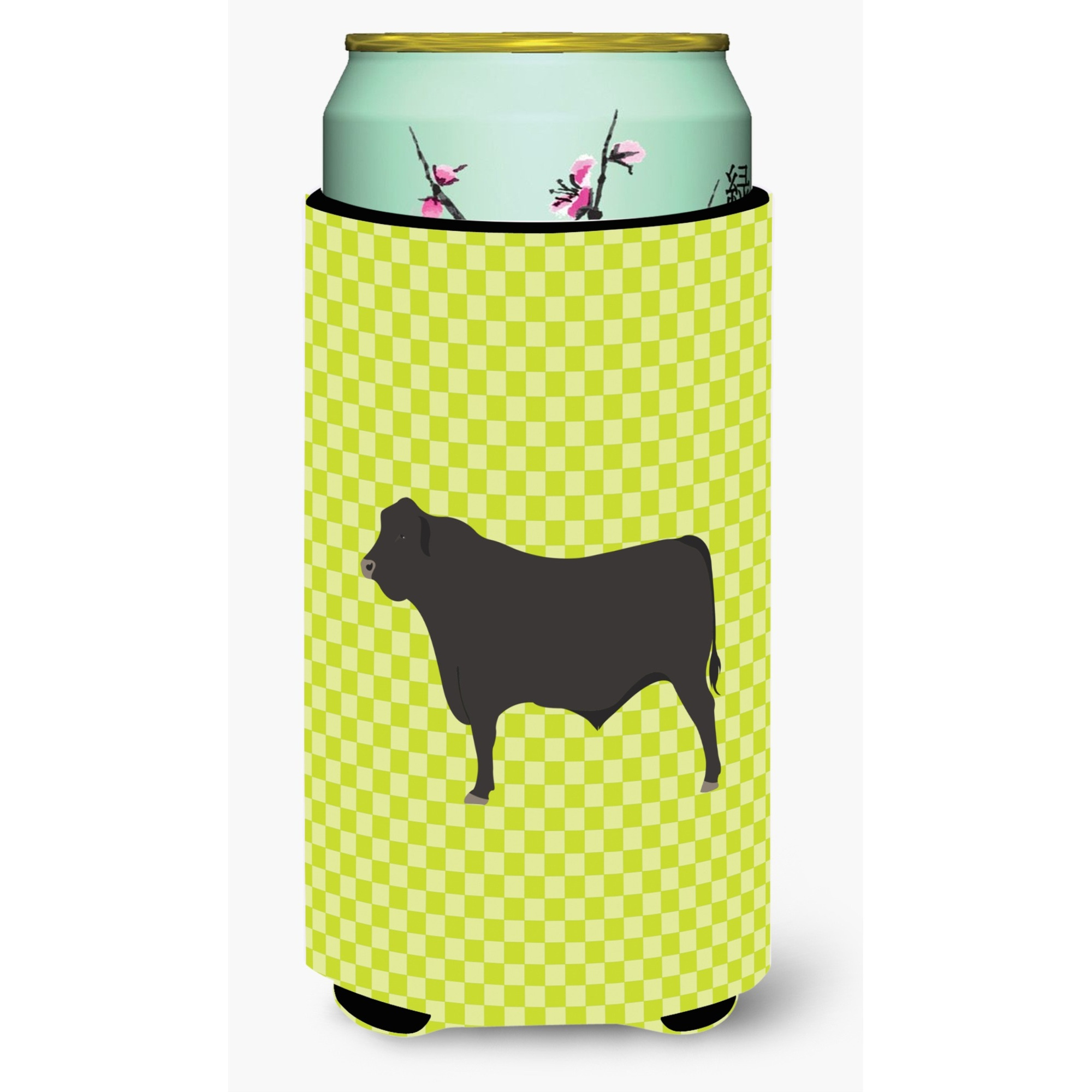 &quotCaroline's Treasures Black Angus Cow Green Decorative Can Hugger, Tall Boy, Multicolor"
