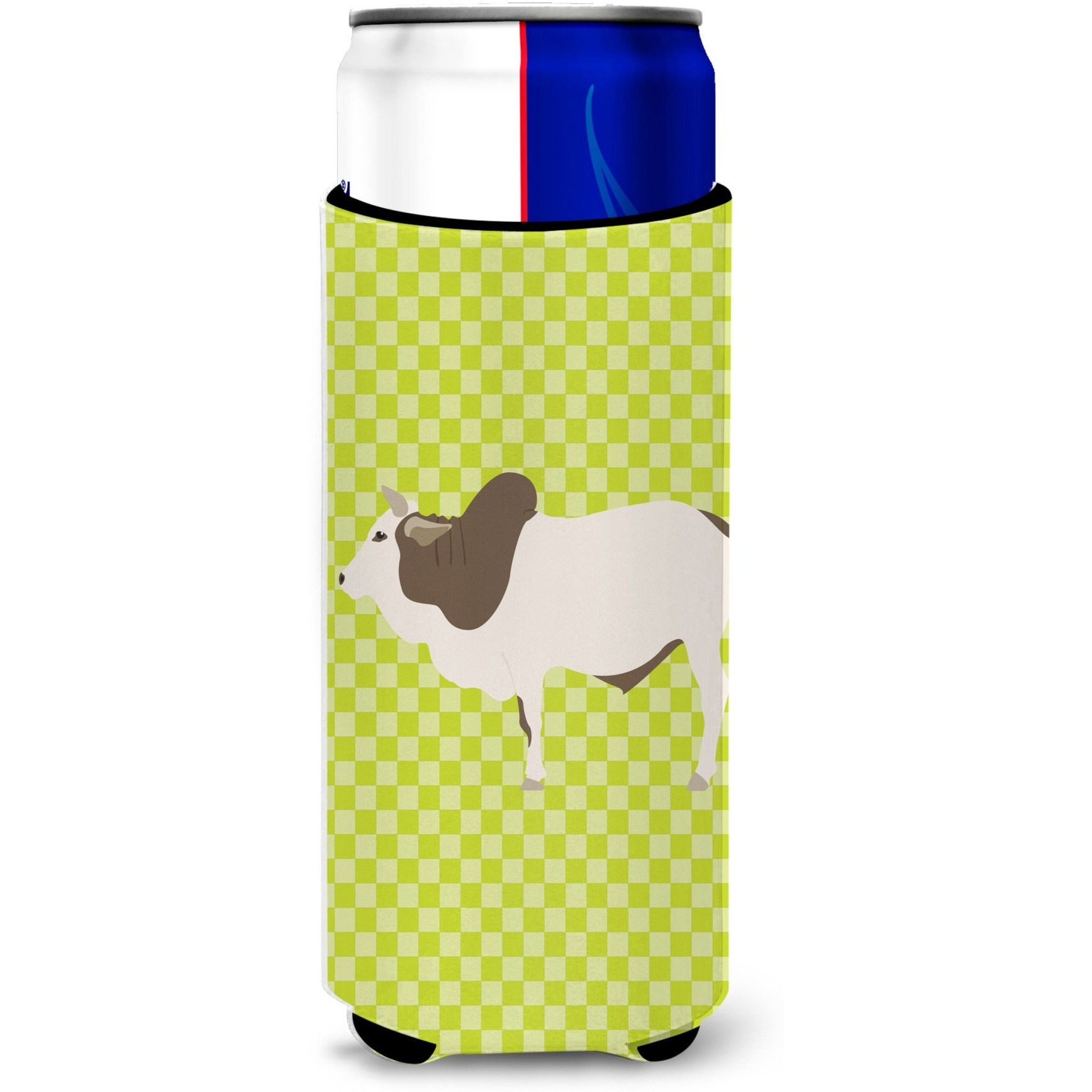 &quotCaroline's Treasures Malvi Cow Green Decorative Can Hugger, Slim, Multicolor"