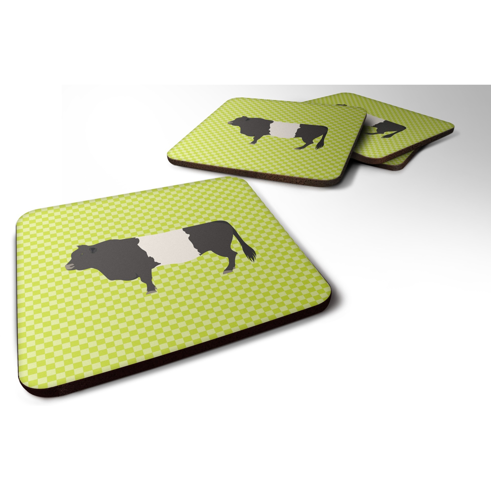 &quotCaroline's Treasures Belted Galloway Cow Green Decorative coasters, 3.5, Multicolor"