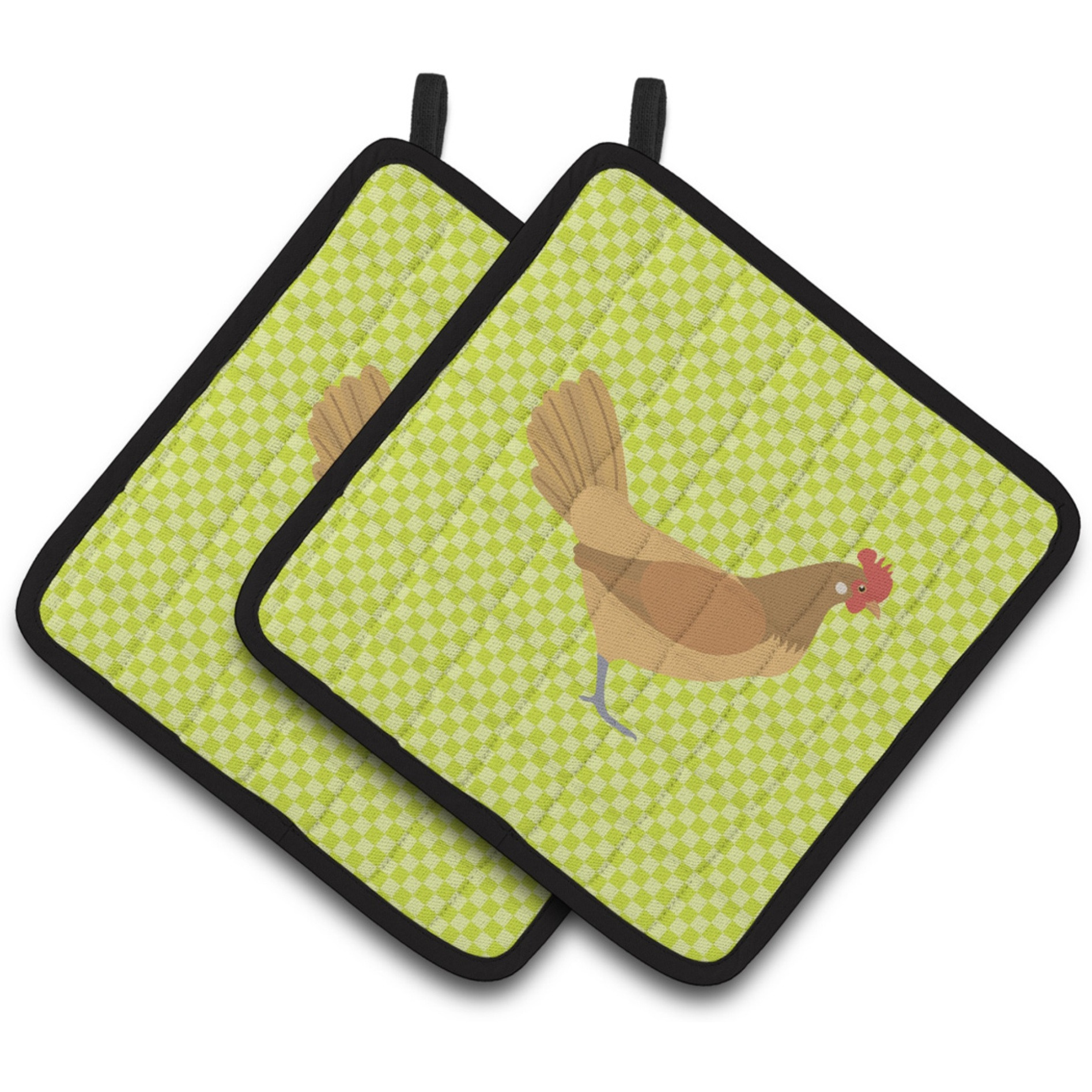 &quotCaroline's Treasures Frisian Friesian Chicken Green Decorated Pot Holder, 7.5"" x 7.5"""
