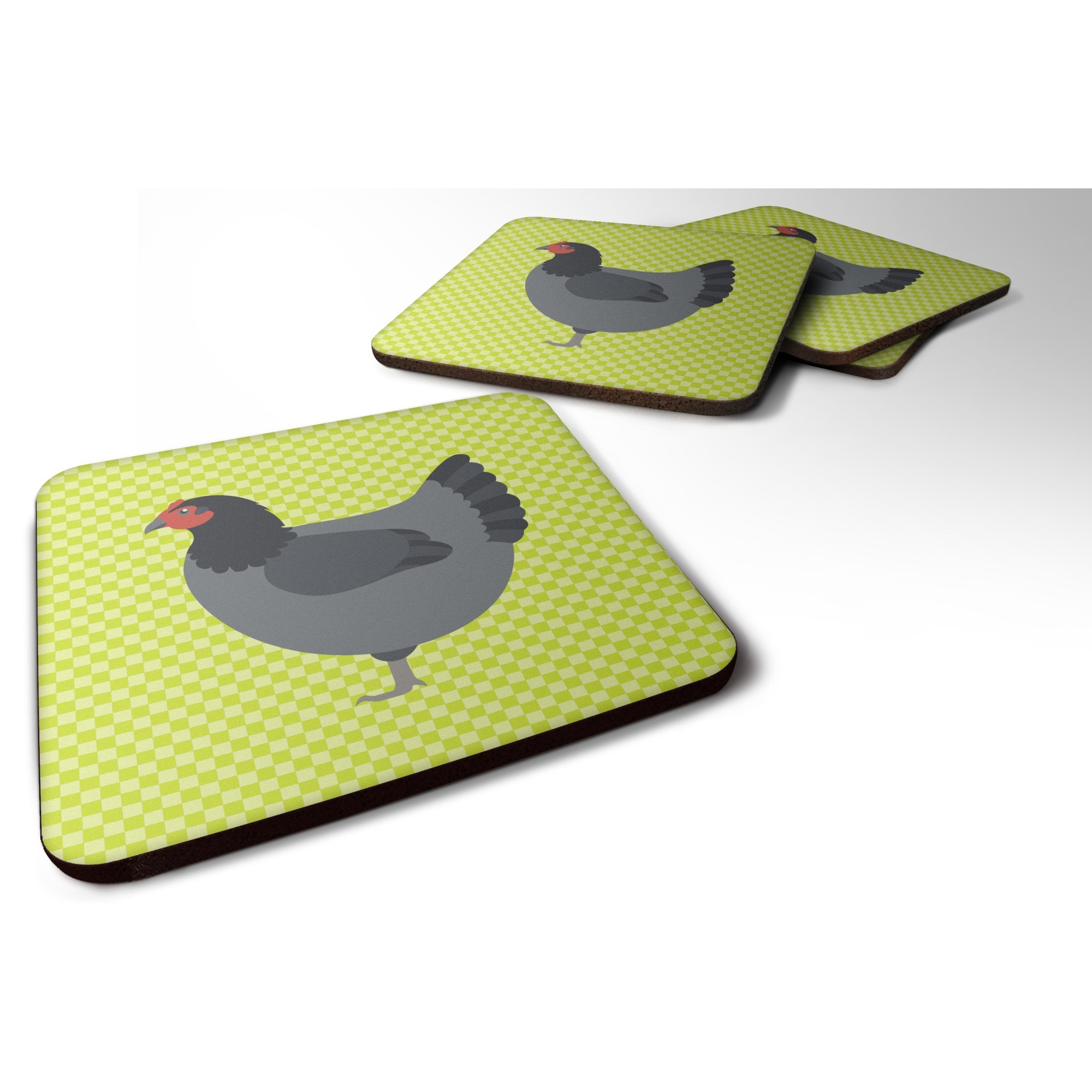 &quotCaroline's Treasures Jersey Giant Chicken Green Decorative coasters, 3.5, Multicolor"