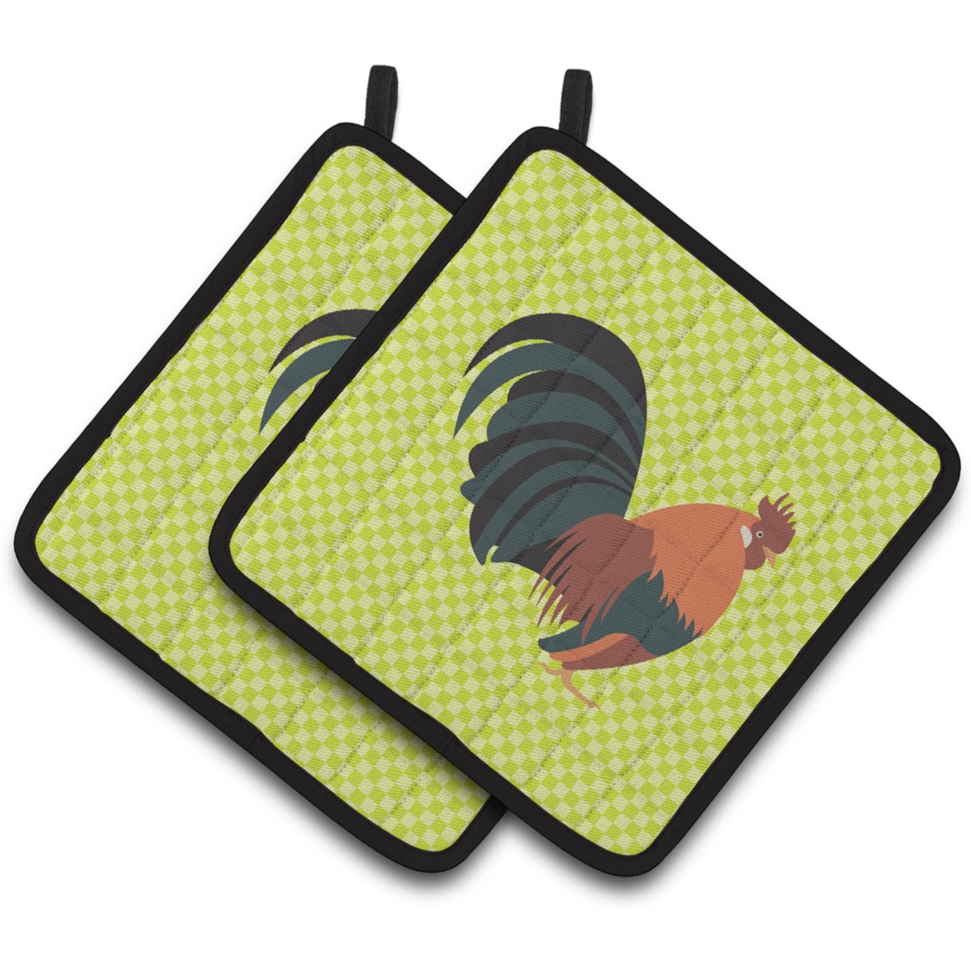 &quotCaroline's Treasures Dutch Bantam Chicken Green Decorated Pot Holder, 7.5"" x 7.5"""