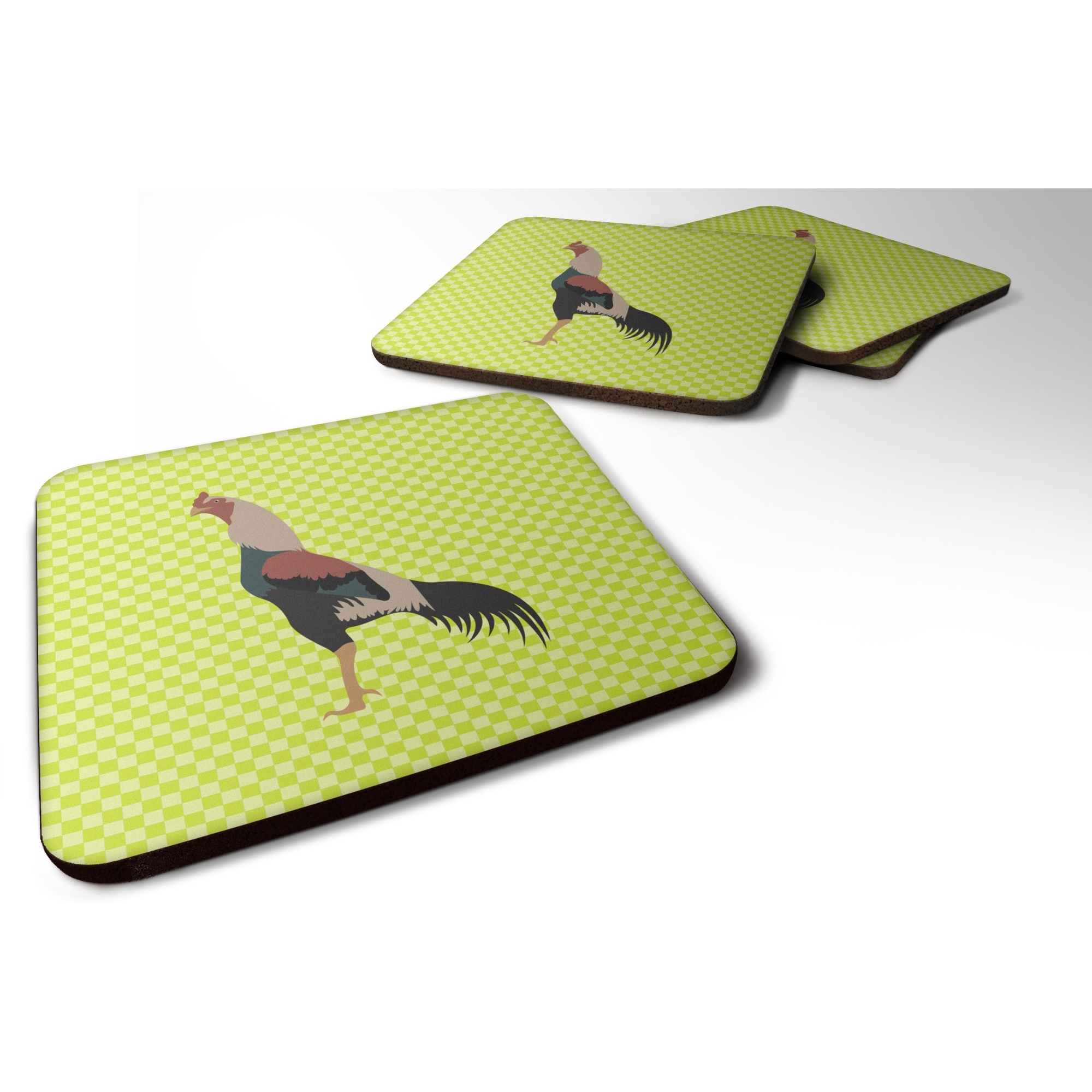 &quotCaroline's Treasures Kulang Chicken Green Decorative coasters, 3.5, Multicolor"