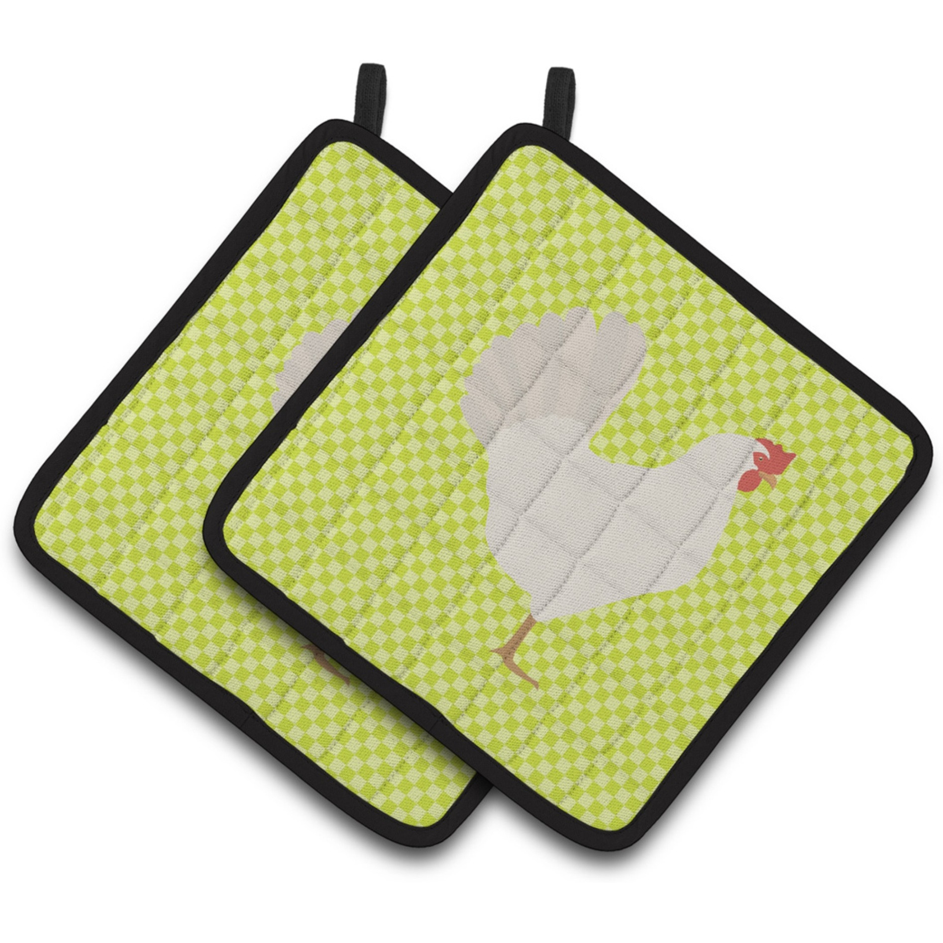 &quotCaroline's Treasures Leghorn Chicken Green Decorated Pot Holder, 7.5"" x 7.5"""