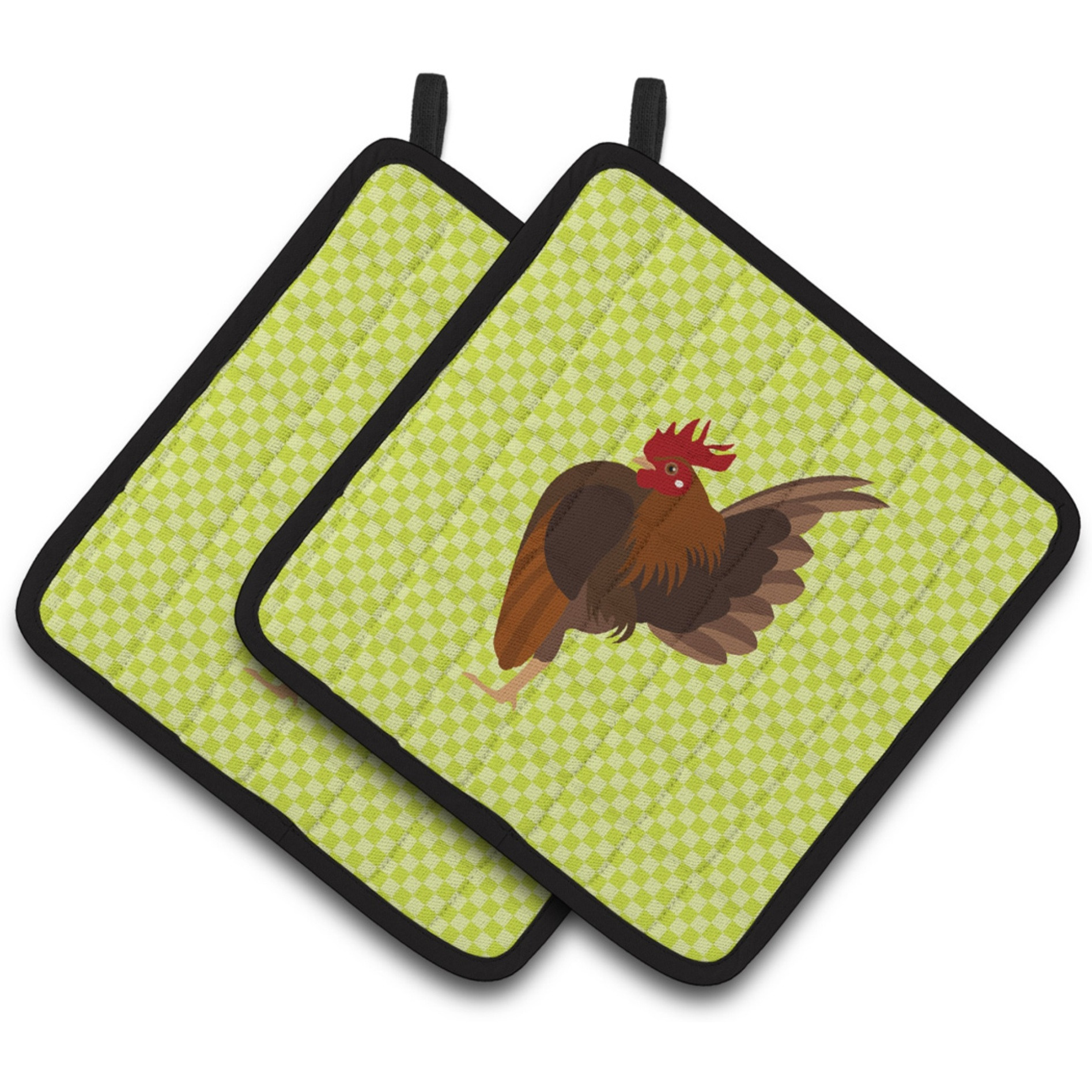 &quotCaroline's Treasures Malaysian Serama Chicken Green Decorated Pot Holder, 7.5"" x 7.5"""