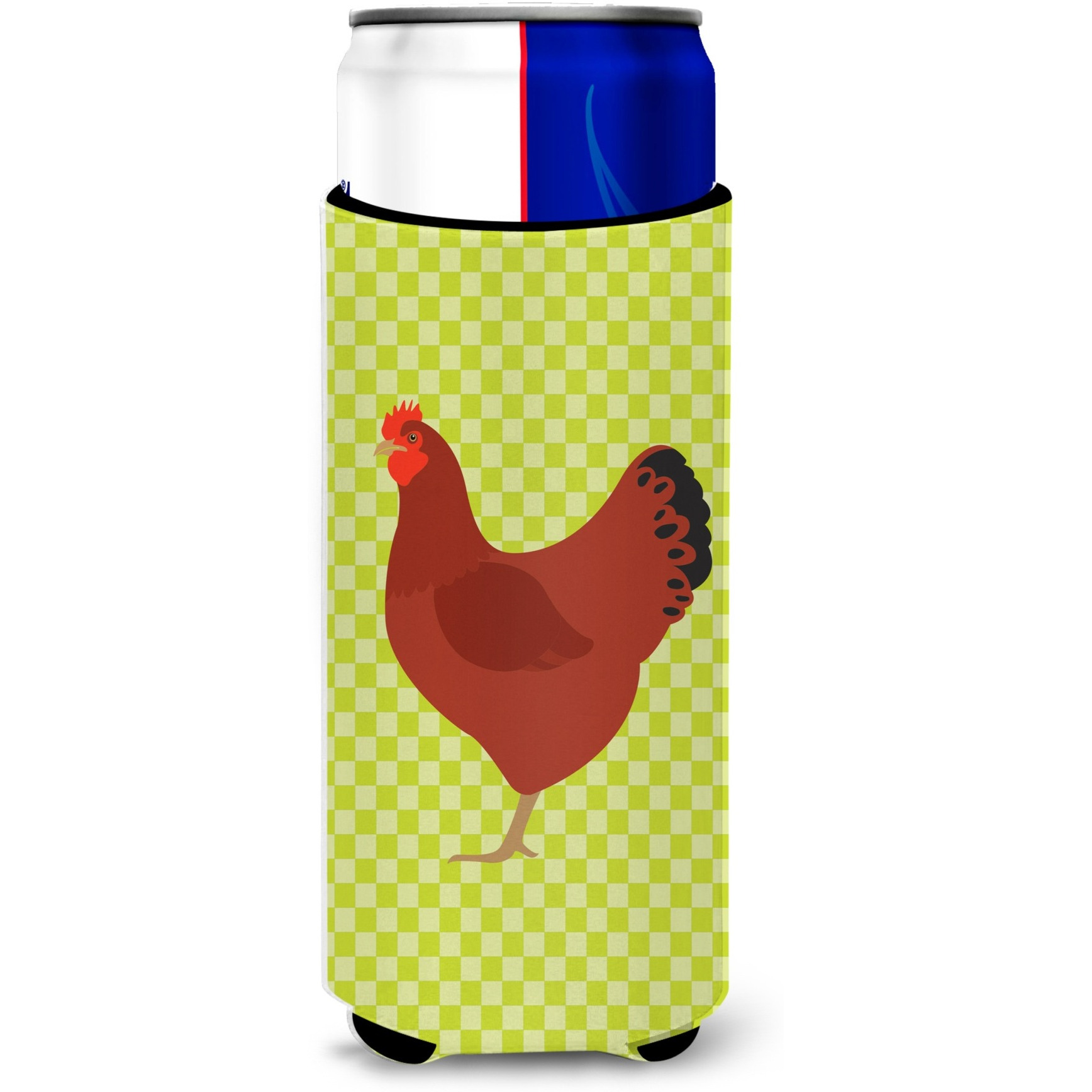 &quotCaroline's Treasures New Hampshire Red Chicken Green Decorative Can Hugger, Slim, Multicolor"