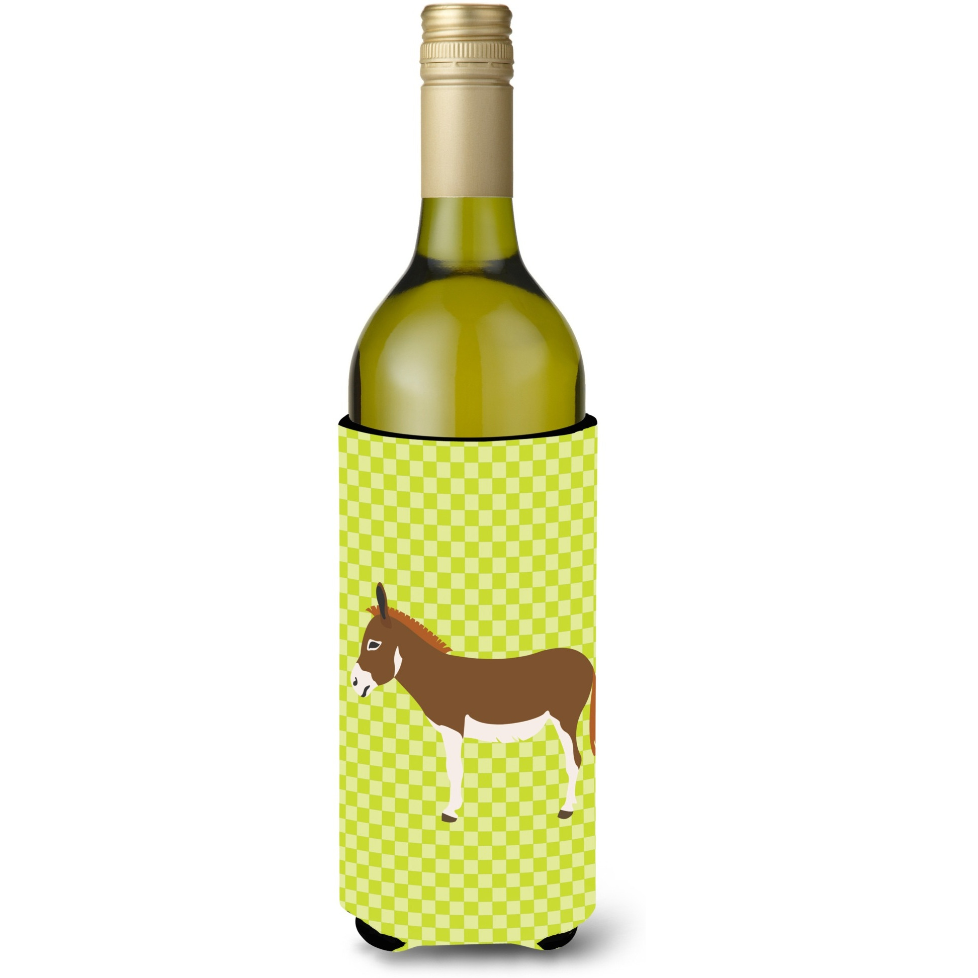 &quotCaroline's Treasures Miniature Mediterranian Donkey Green Decorative Bottle Hugger, 750 ml, Multicolor"