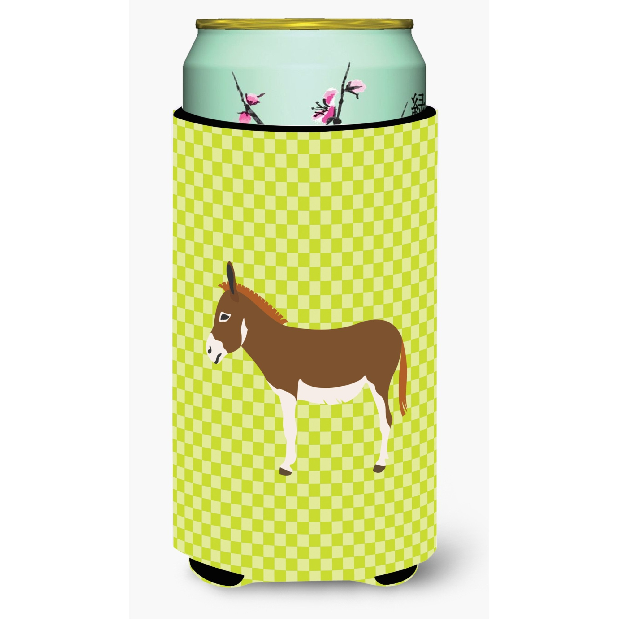 &quotCaroline's Treasures Miniature Mediterranian Donkey Green Decorative Can Hugger, Tall Boy, Multicolor"