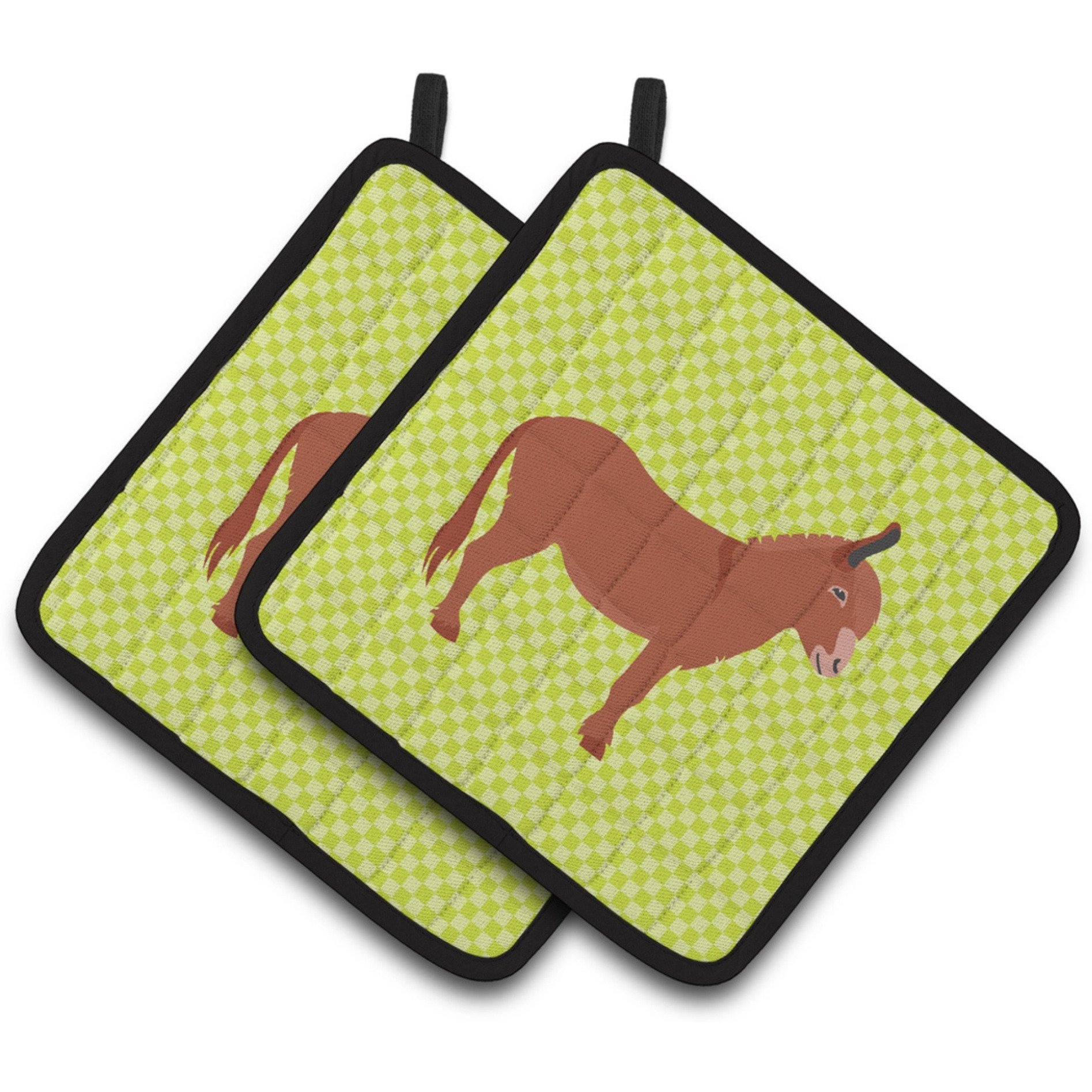&quotCaroline's Treasures Irish Donkey Green Decorated Pot Holder, 7.5"" x 7.5"""