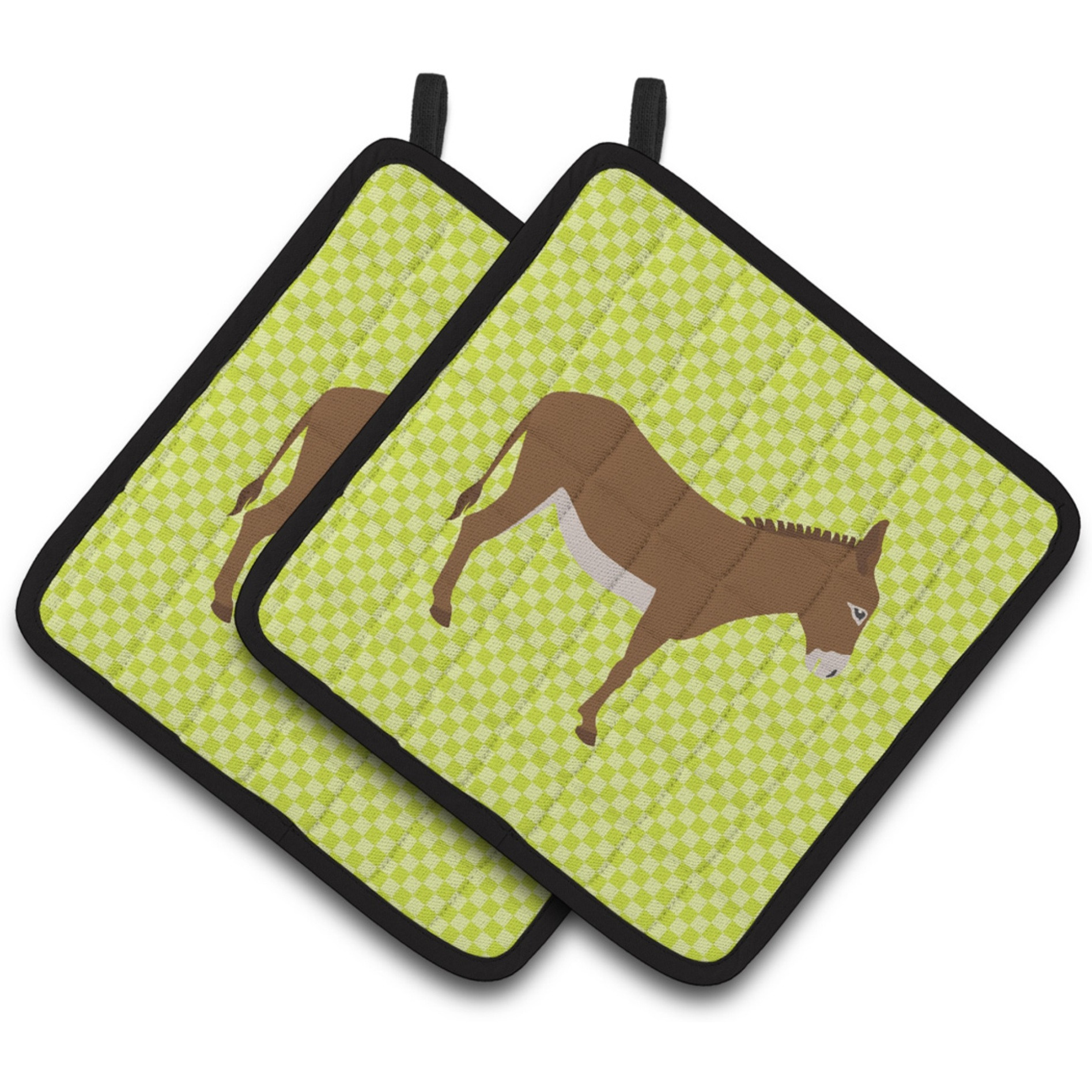 &quotCaroline's Treasures Cotentin Donkey Green Decorated Pot Holder, 7.5"" x 7.5"""