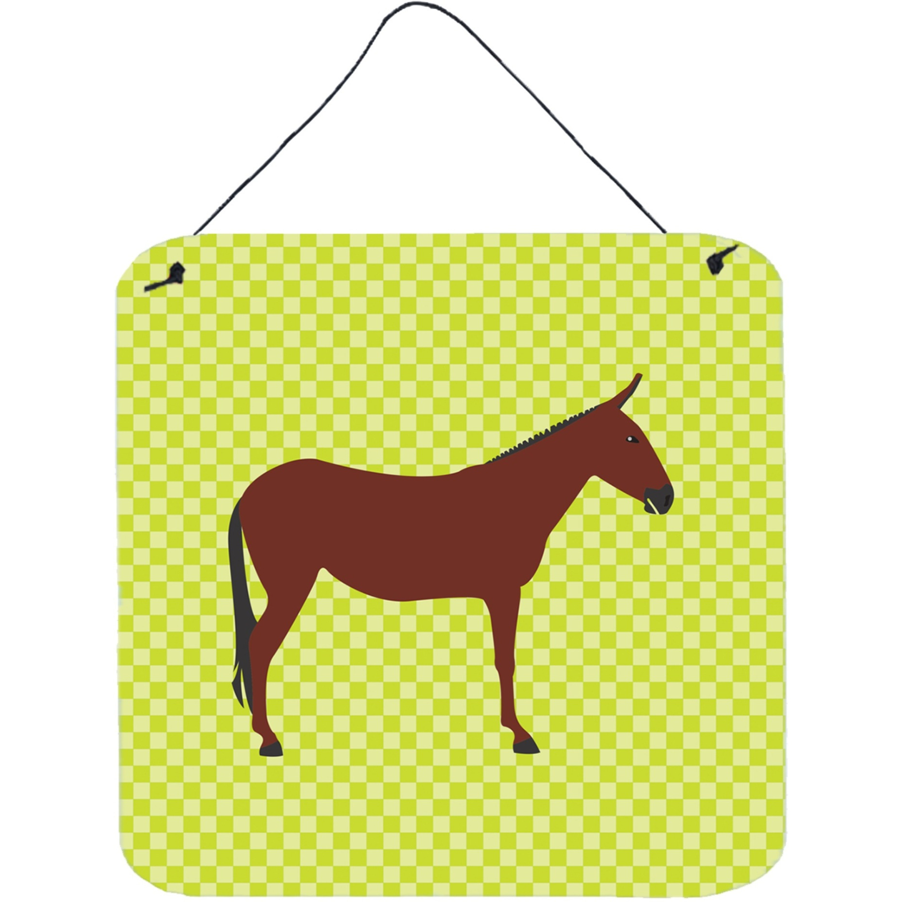 &quotCaroline's Treasures Green Hinny Horse Donkey Metal Print, 6hx6w"