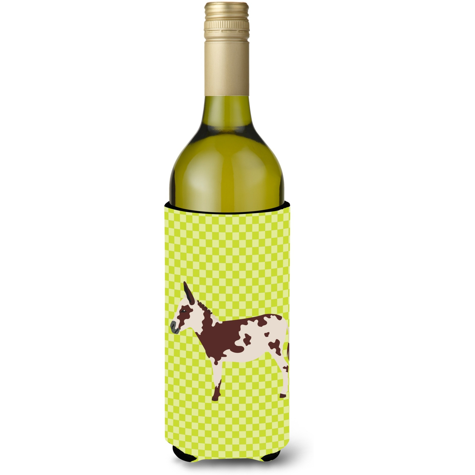 &quotCaroline's Treasures American Spotted Donkey Green Decorative Bottle Hugger, 750 ml, Multicolor"