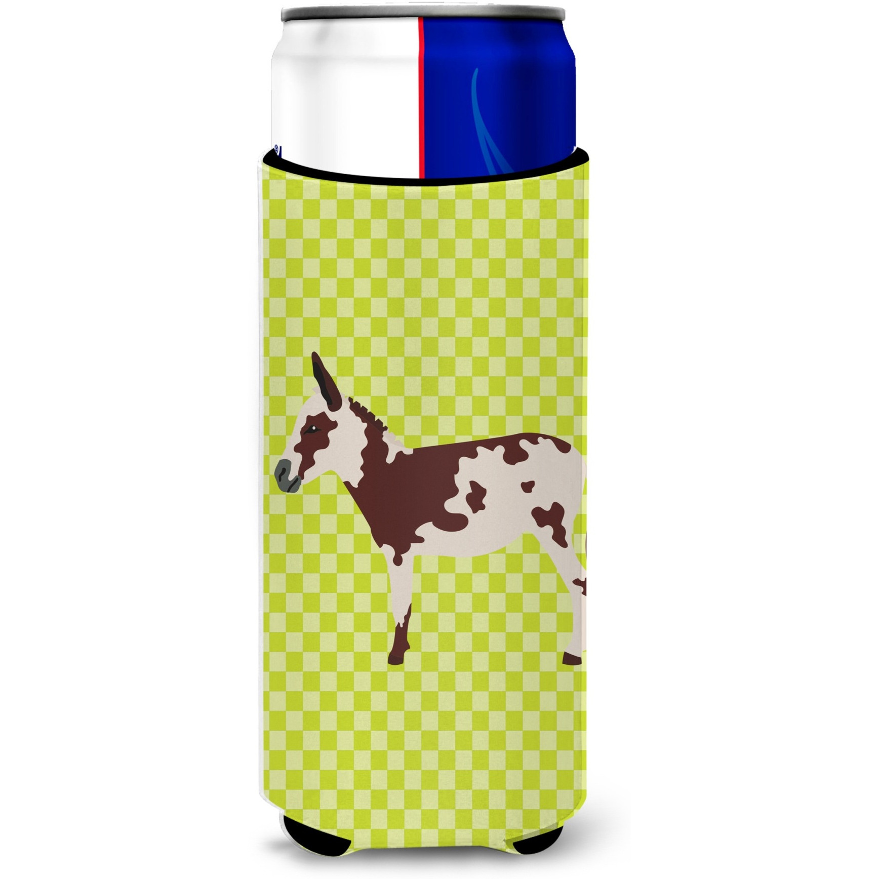 &quotCaroline's Treasures American Spotted Donkey Green Decorative Can Hugger, Slim, Multicolor"