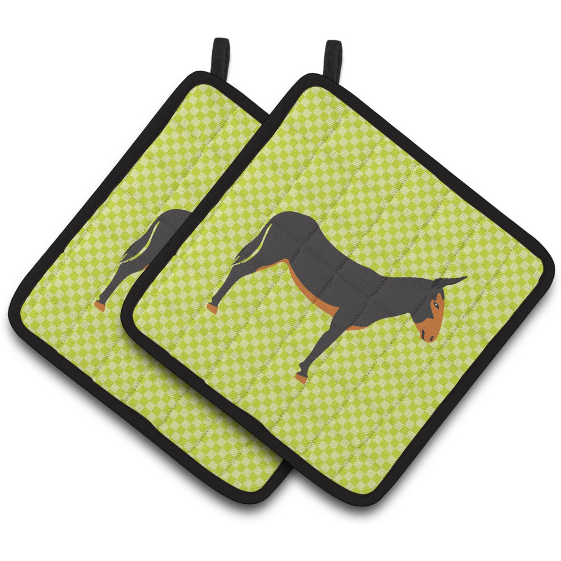 &quotCaroline's Treasures Catalan Donkey Green Decorated Pot Holder, 7.5"" x 7.5"""