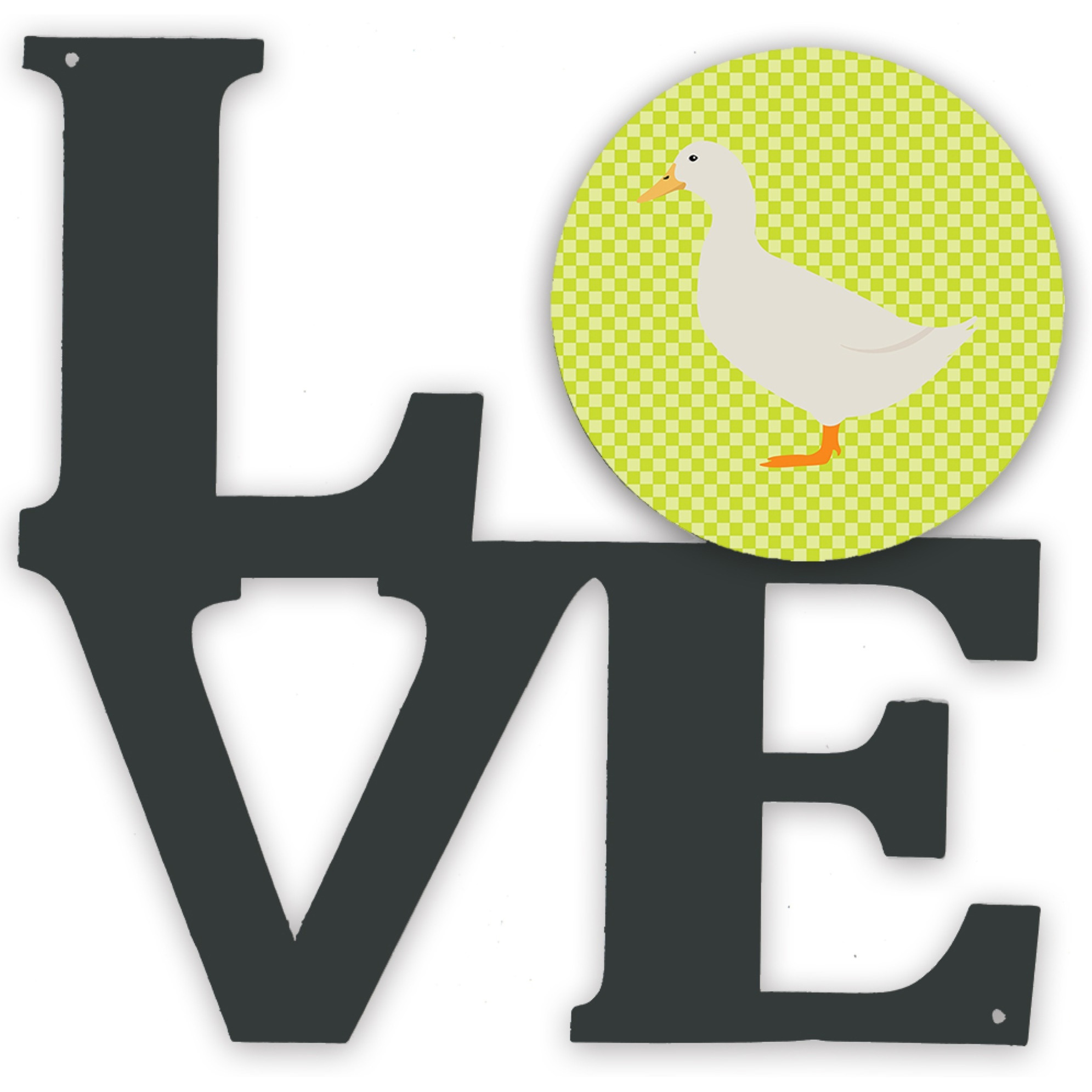 &quotCaroline's Treasures American Pekin Duck Green Metal Artwork Love wall-decor, Multicolor"
