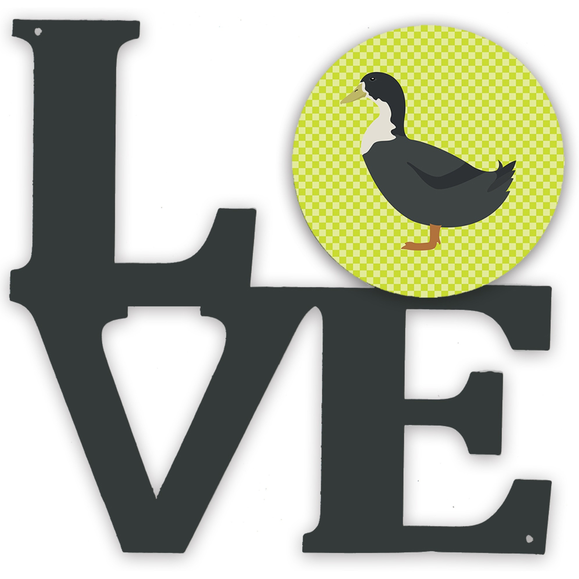 &quotCaroline's Treasures Blue Swedish Duck Green Metal Artwork Love wall-decor, Multicolor"