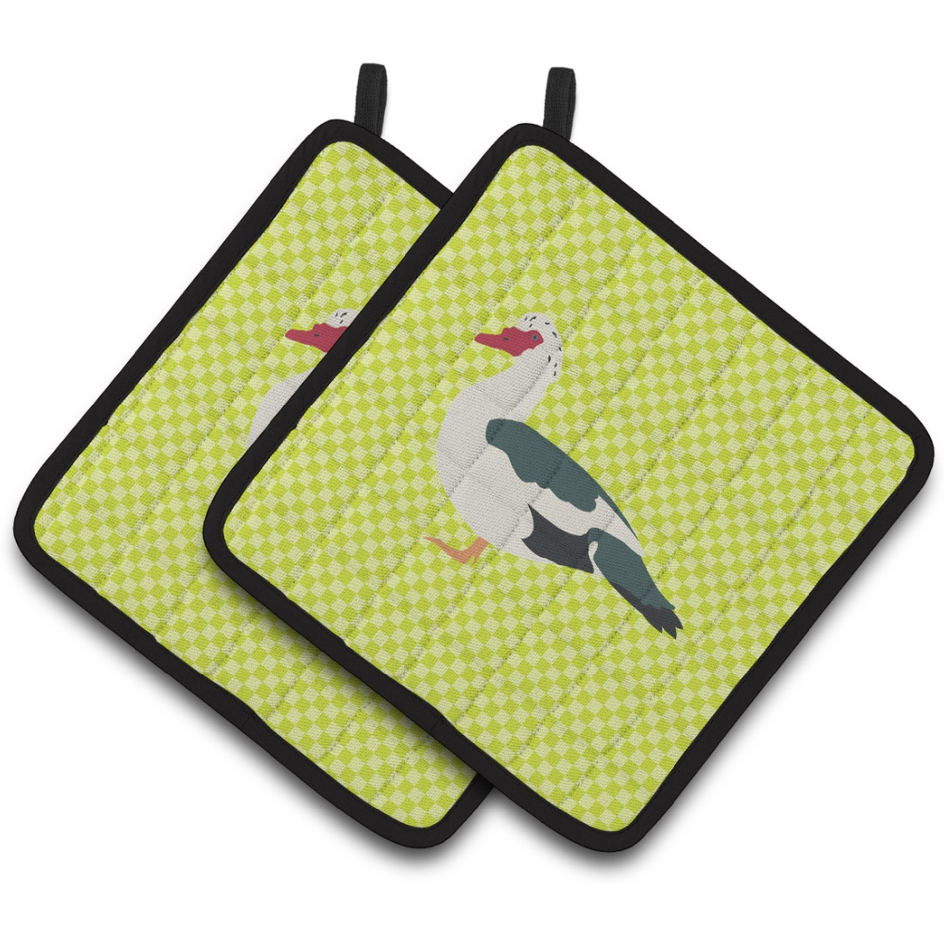 &quotCaroline's Treasures Muscovy Duck Green Decorated Pot Holder, 7.5"" x 7.5"""