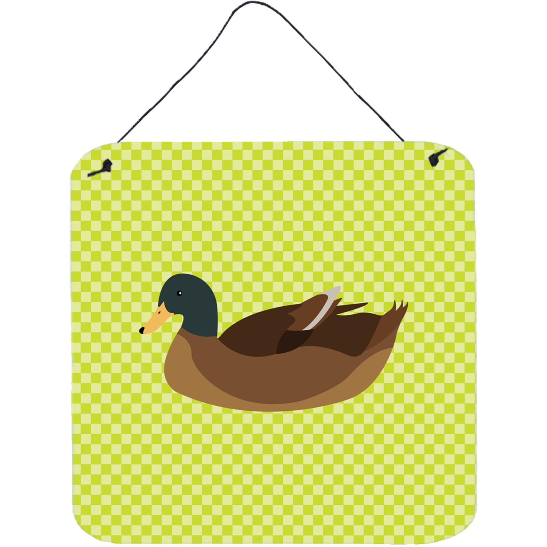 &quotCaroline's Treasures Green Khaki Campbell Duck Metal Print, 6"" H x 6"" W"