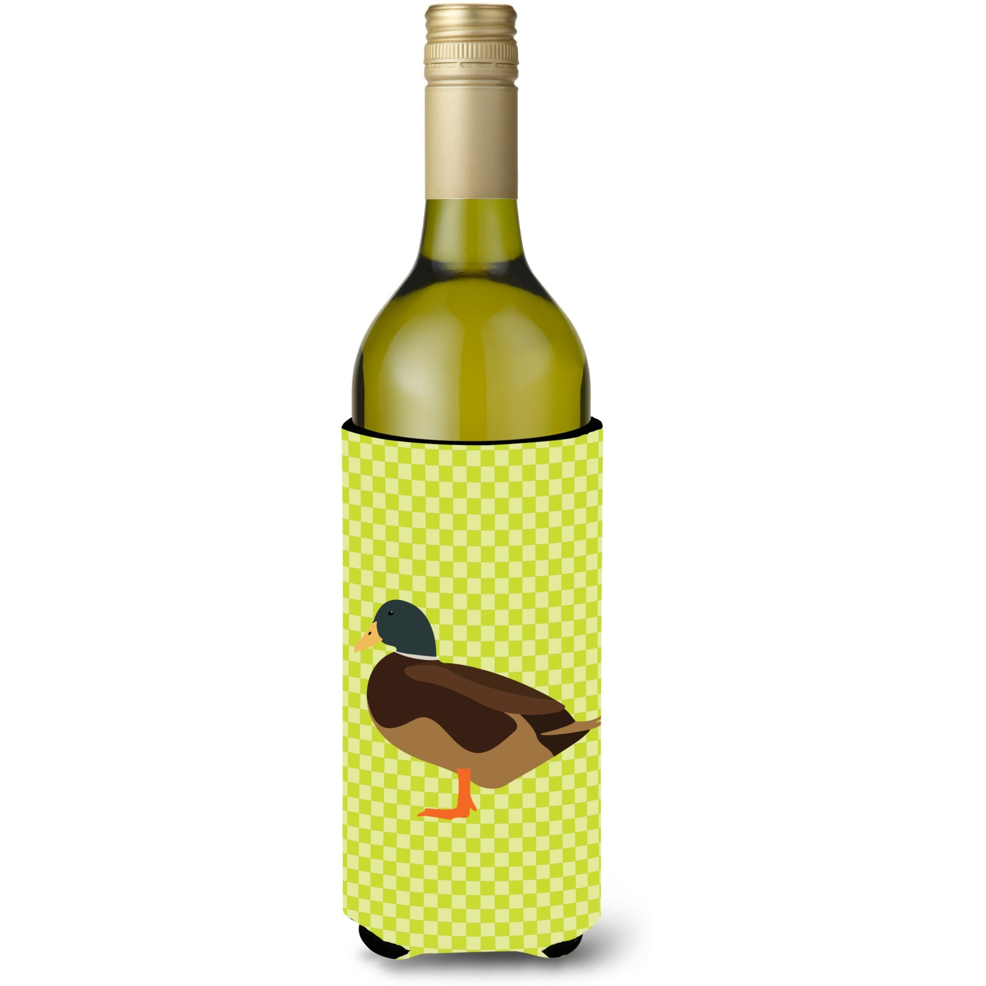 &quotCaroline's Treasures Silver Bantam Duck Green Decorative Bottle Hugger, 750 ml, Multicolor"