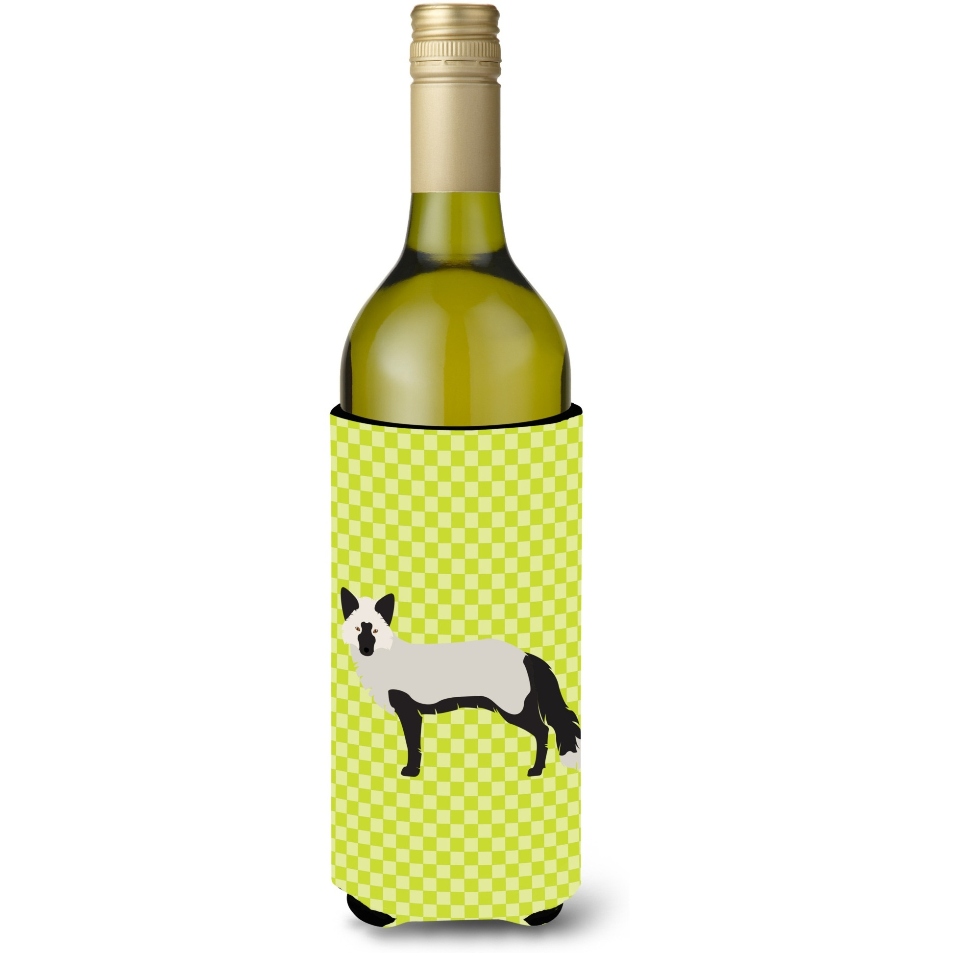 &quotCaroline's Treasures Silver Fox Green Decorative Bottle Hugger, 750 ml, Multicolor"