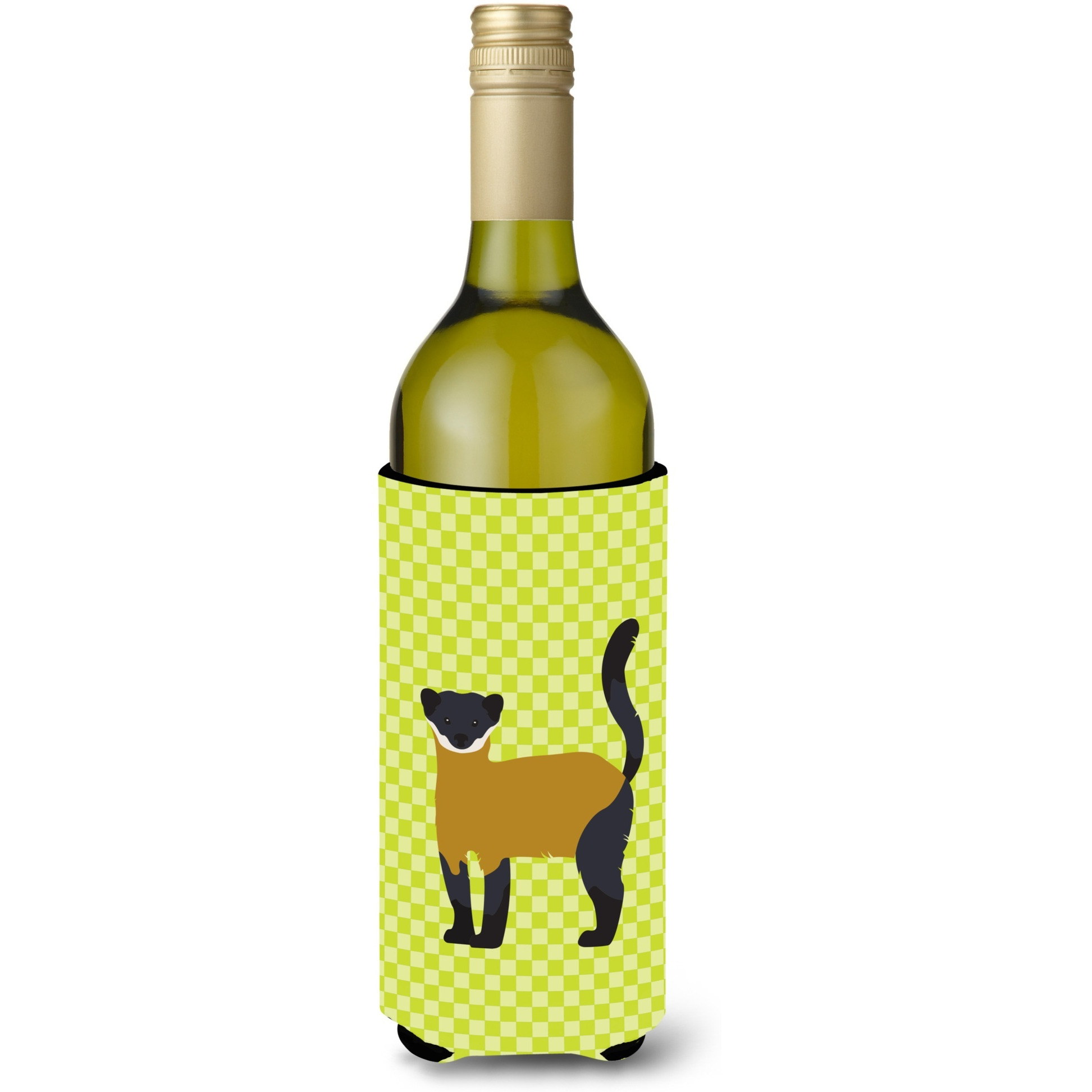 &quotCaroline's Treasures Yellow-Throated Marten Green Decorative Bottle Hugger, 750 ml, Multicolor"
