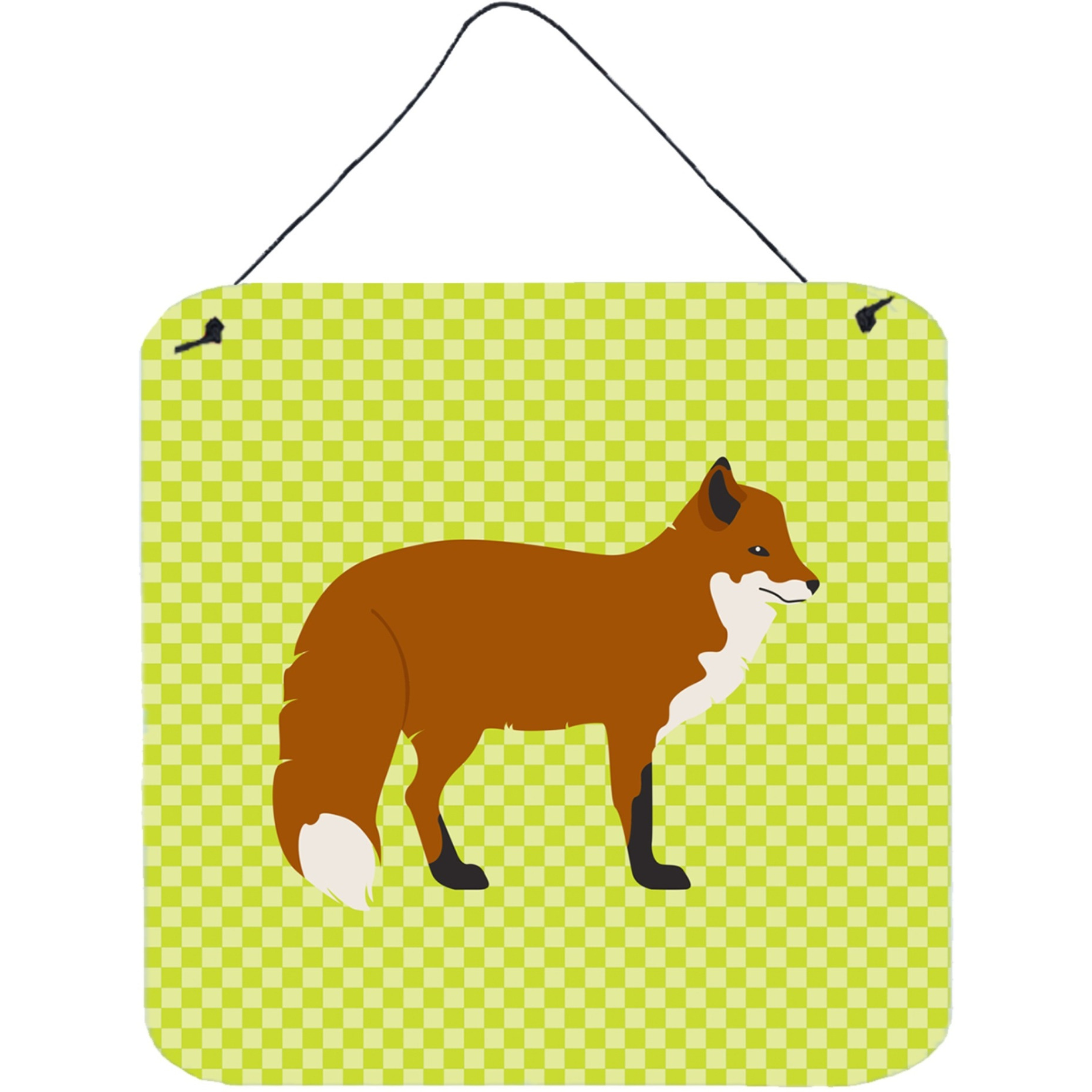 &quotCaroline's Treasures Green Red Fox Metal Print, 6"" H x 6"" W"