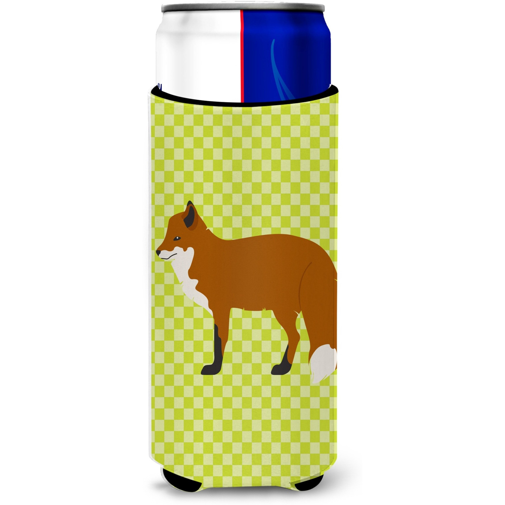 &quotCaroline's Treasures Red Fox Green Decorative Can Hugger, Slim, Multicolor"