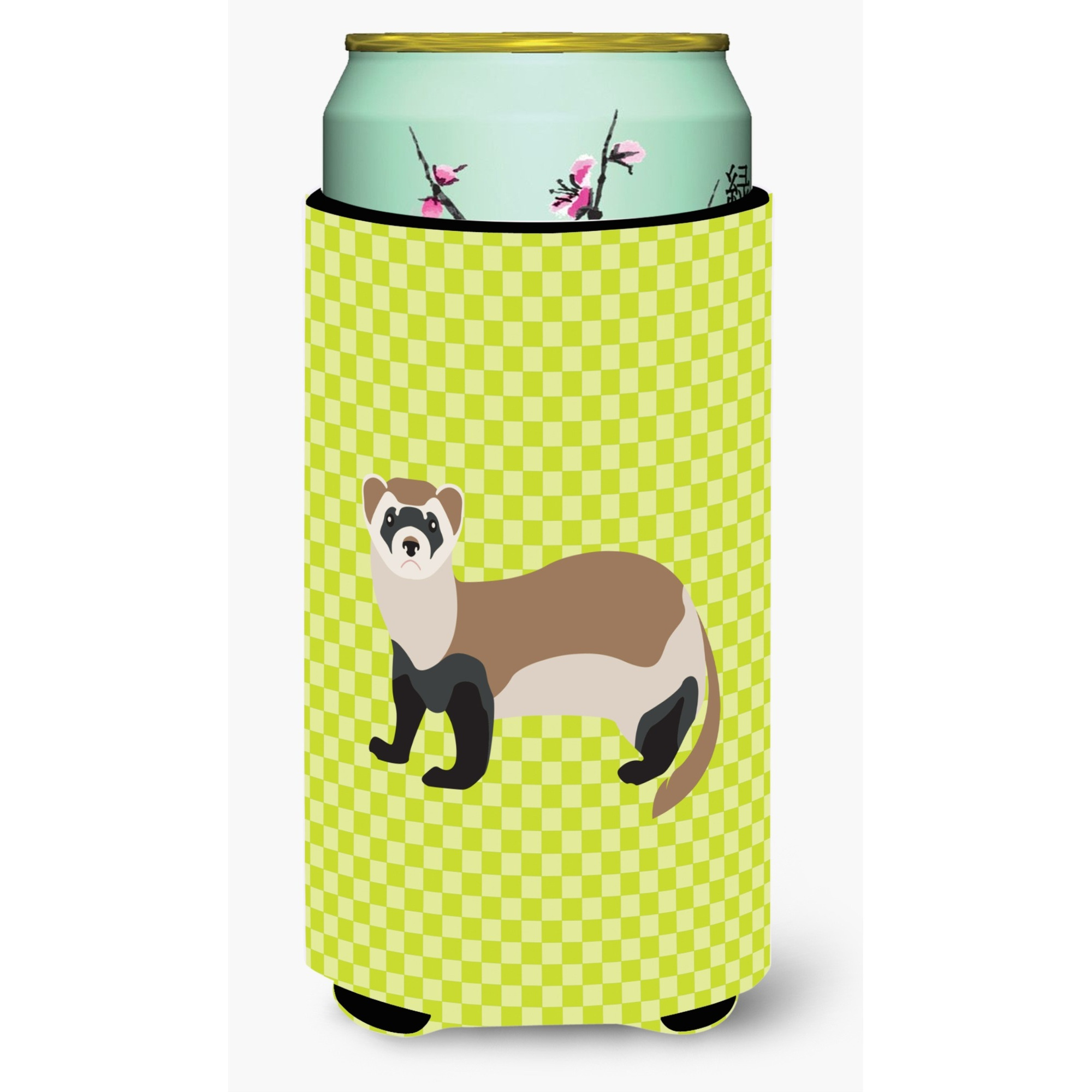 &quotCaroline's Treasures Ferret Green Decorative Can Hugger, Tall Boy, Multicolor"
