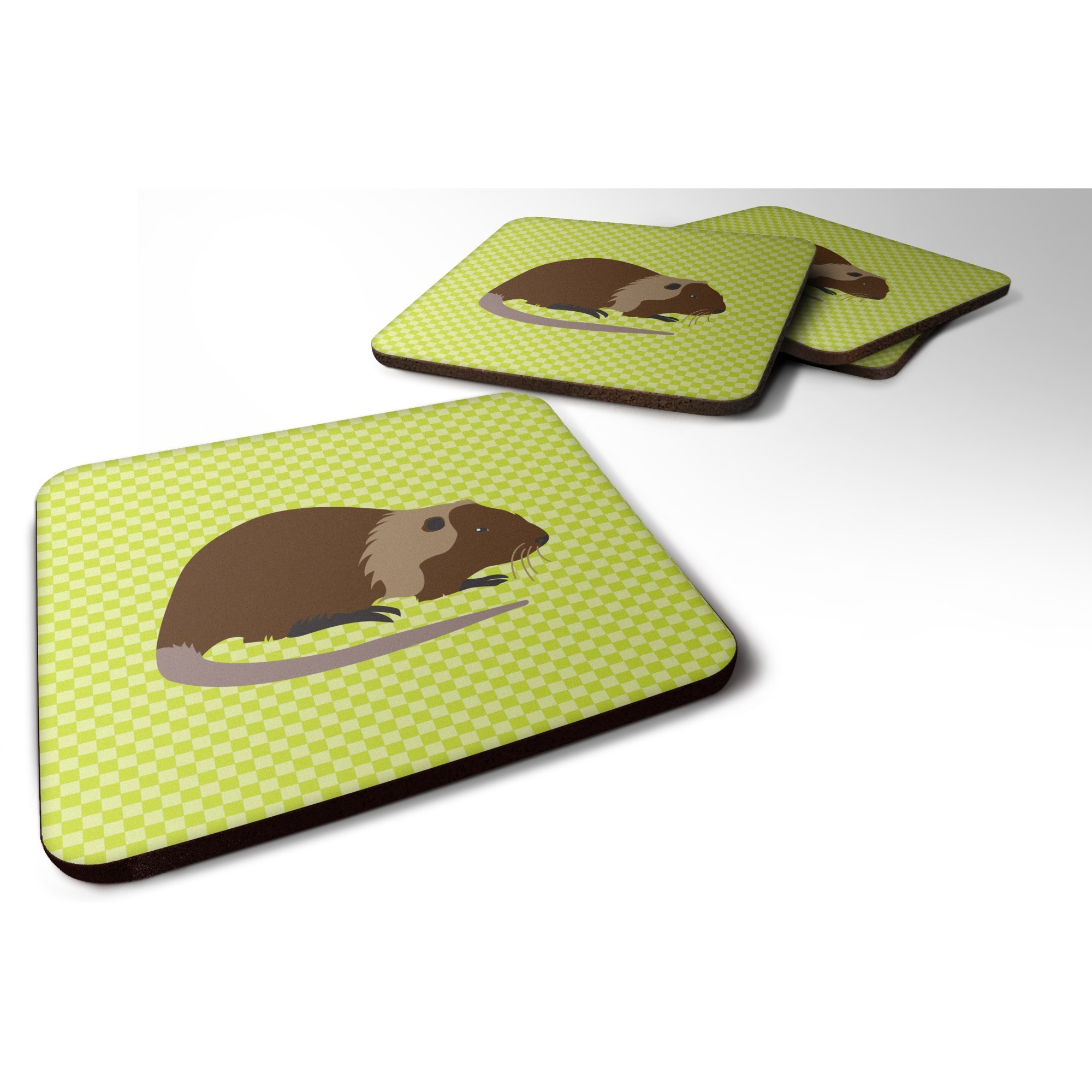 &quotCaroline's Treasures Coypu Nutria River Rat Green Decorative coasters, 3.5, Multicolor"