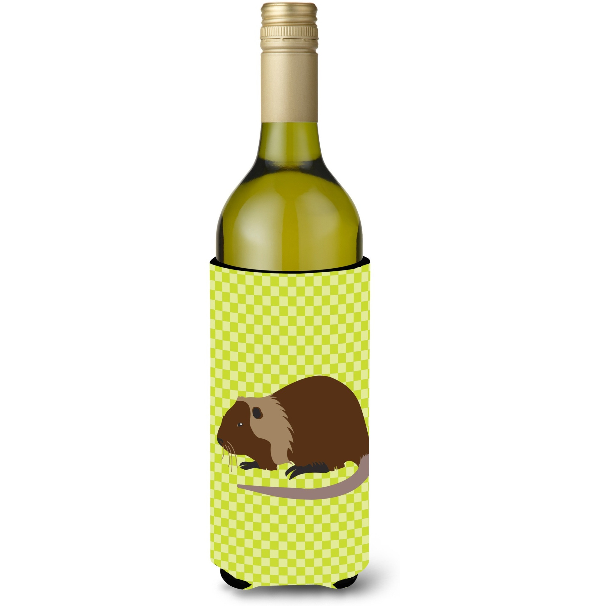 &quotCaroline's Treasures Coypu Nutria River Rat Green Decorative Bottle Hugger, 750 ml, Multicolor"