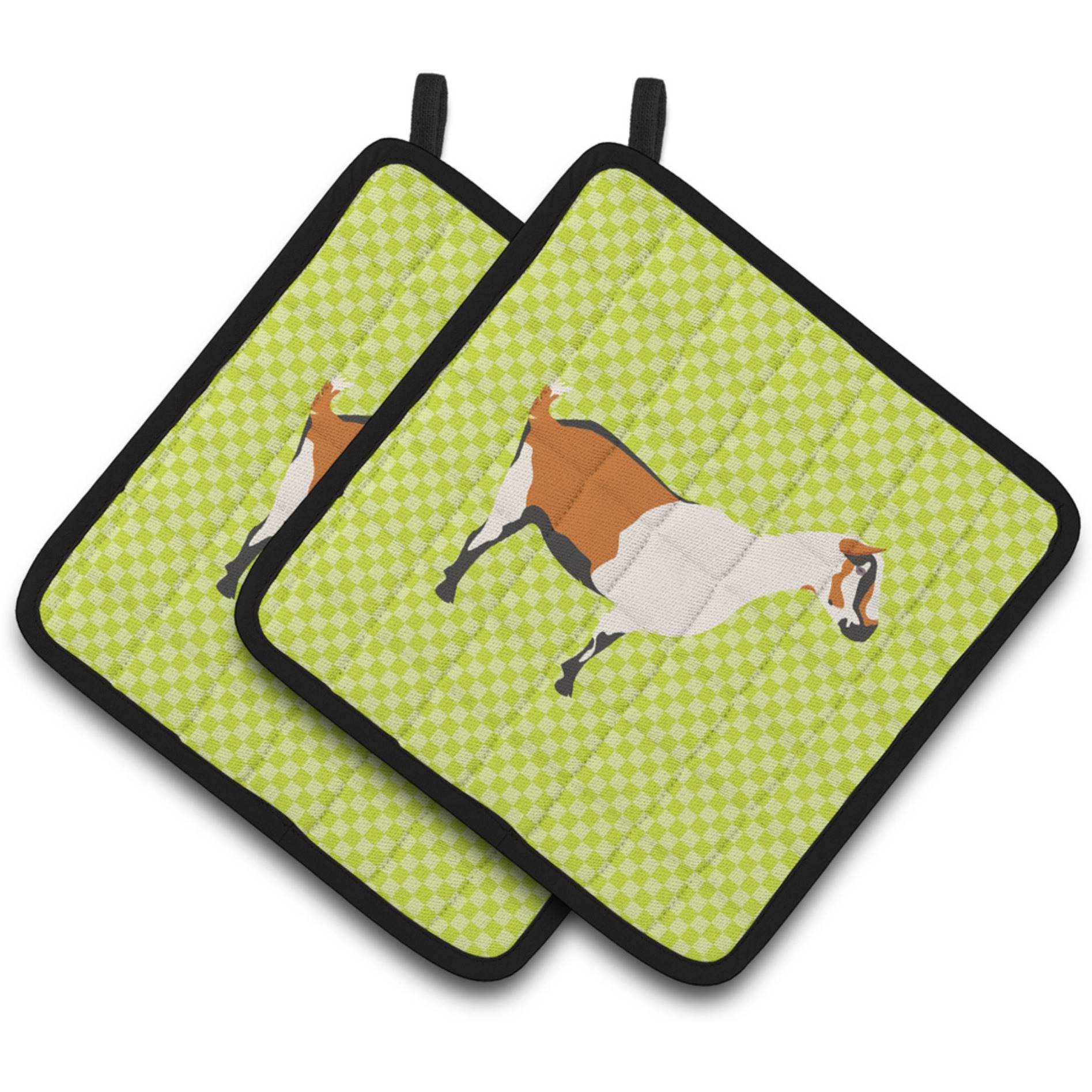 &quotCaroline's Treasures Alpine Goat Green Decorated Pot Holder, 7.5"" x 7.5"""