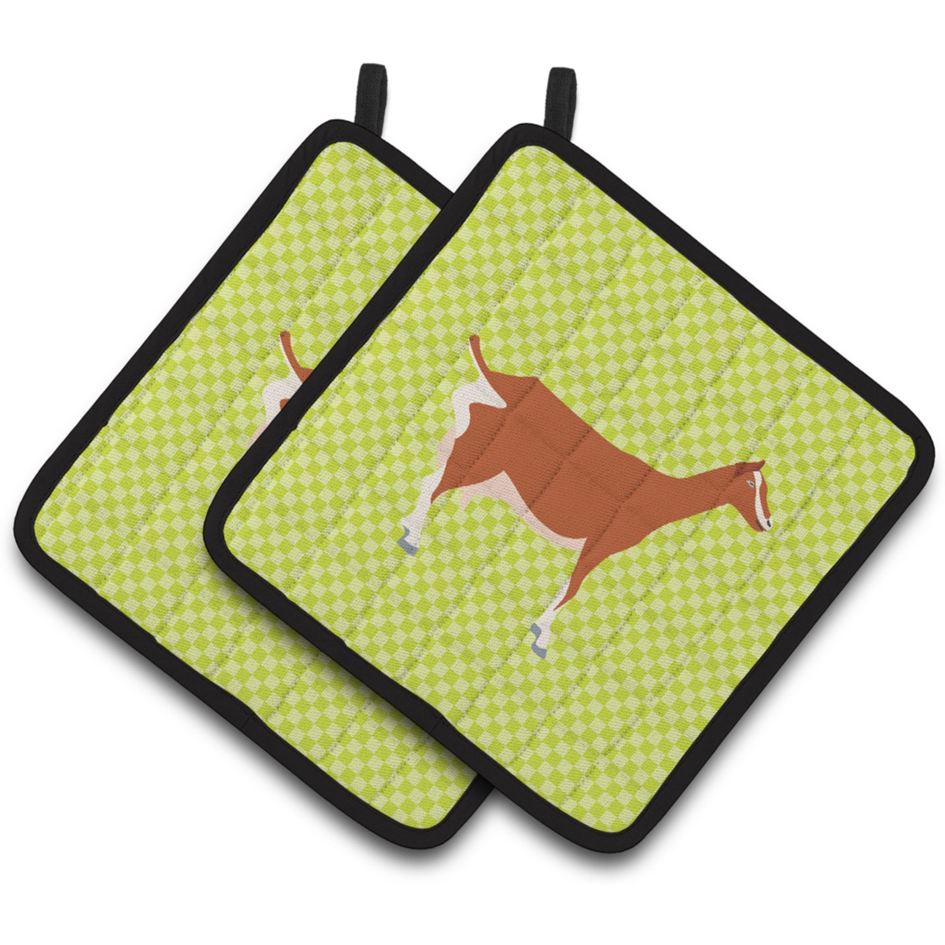 &quotCaroline's Treasures Toggenburger Goat Green Decorated Pot Holder, 7.5"" x 7.5"""