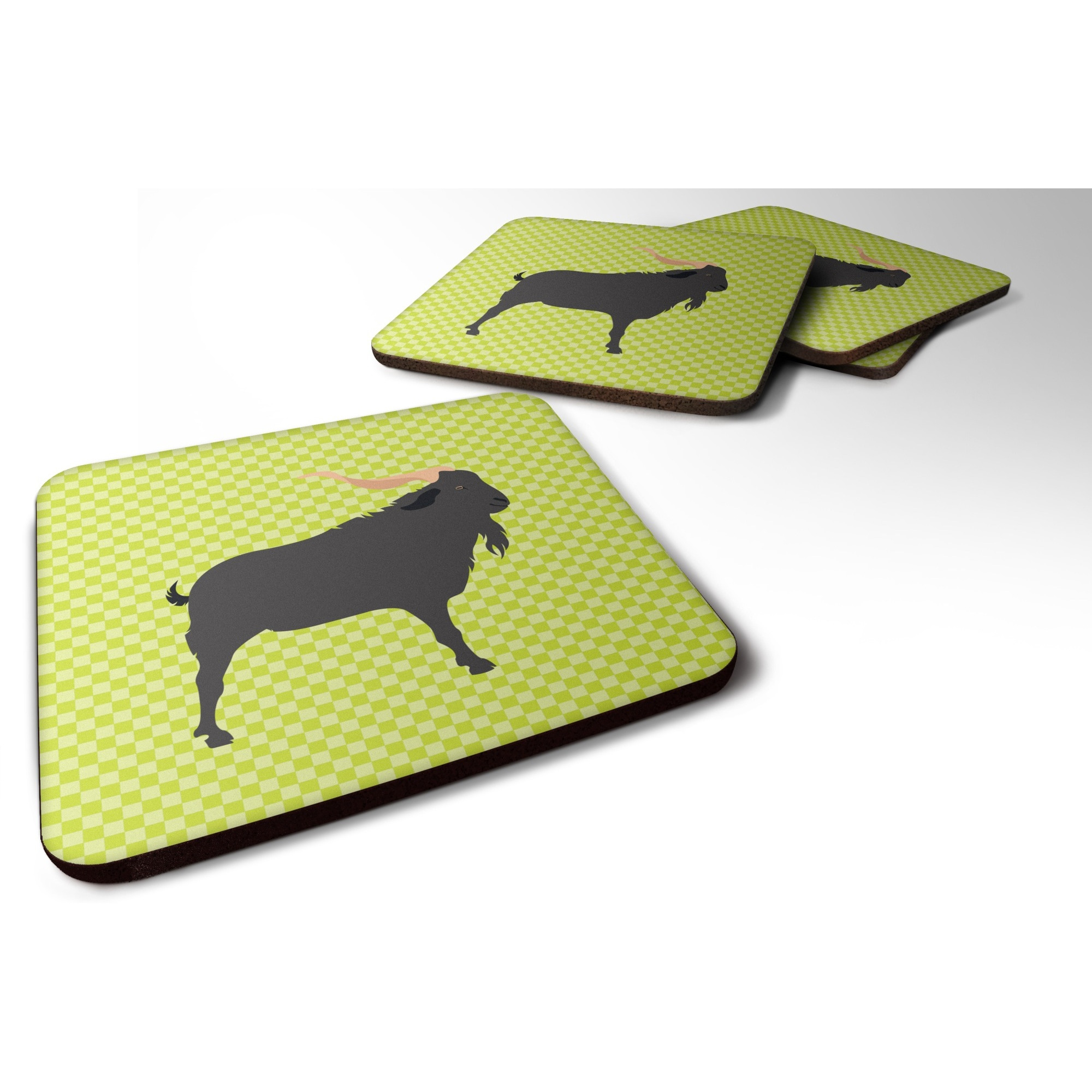 &quotCaroline's Treasures Verata Goat Green Decorative coasters, 3.5, Multicolor"