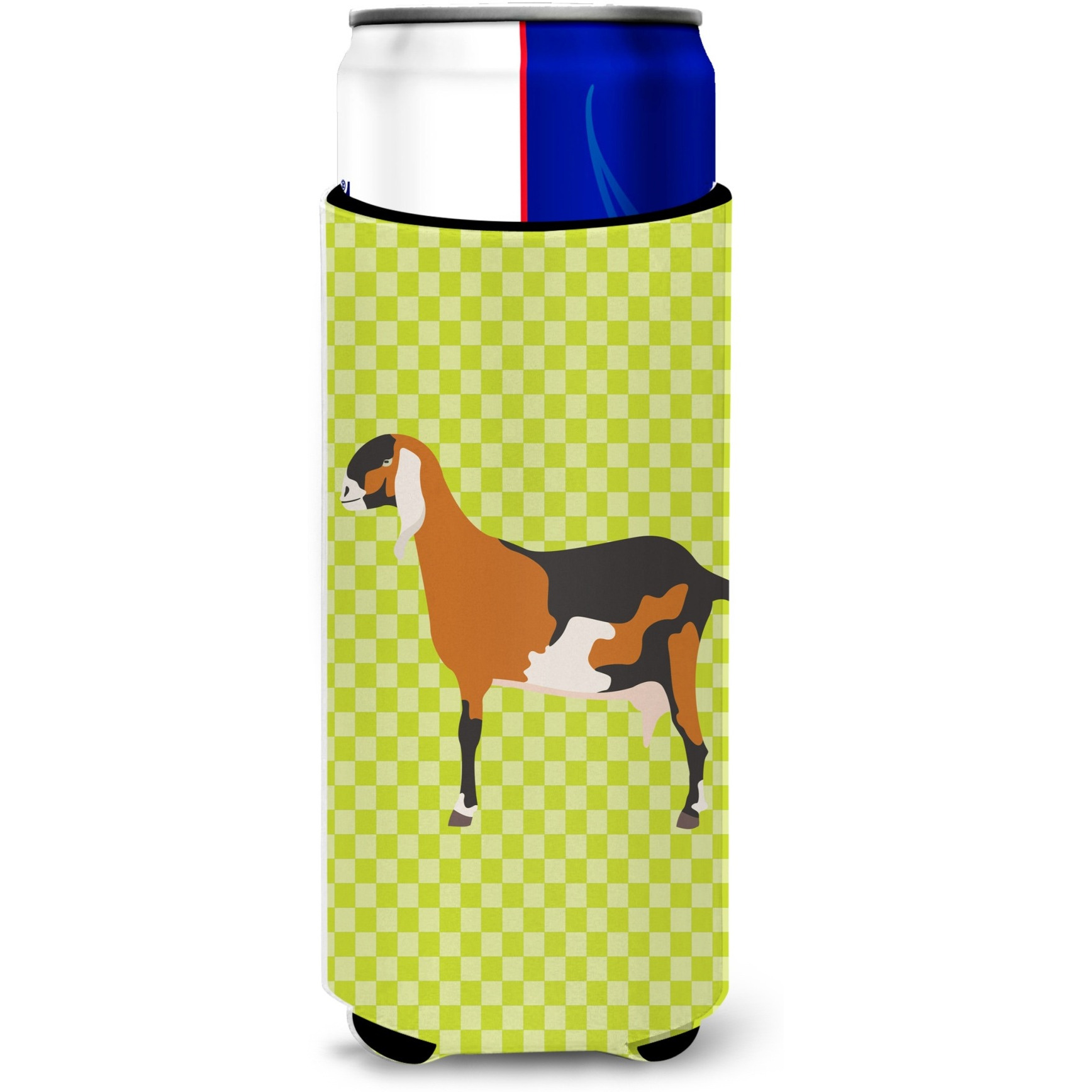 &quotCaroline's Treasures Anglo Nubian Goat Green Decorative Can Hugger, Slim, Multicolor"