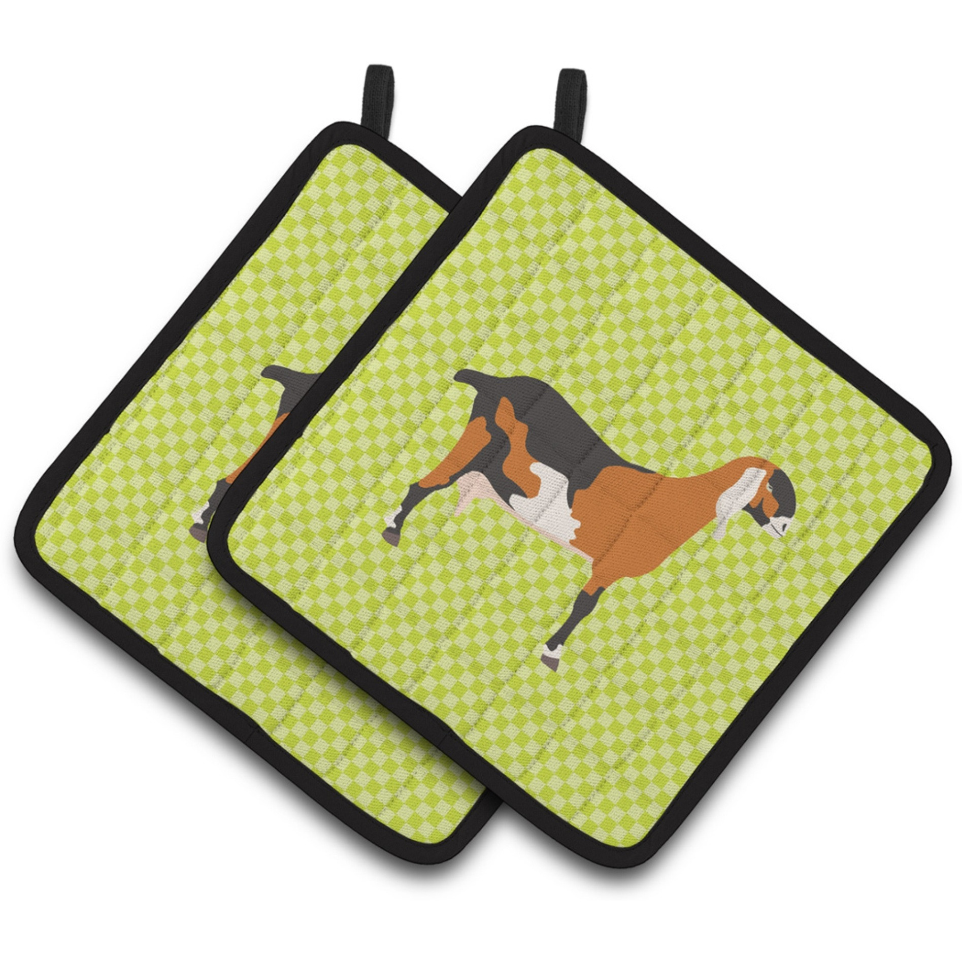 &quotCaroline's Treasures Anglo Nubian Goat Green Decorated Pot Holder, 7.5"" x 7.5"""