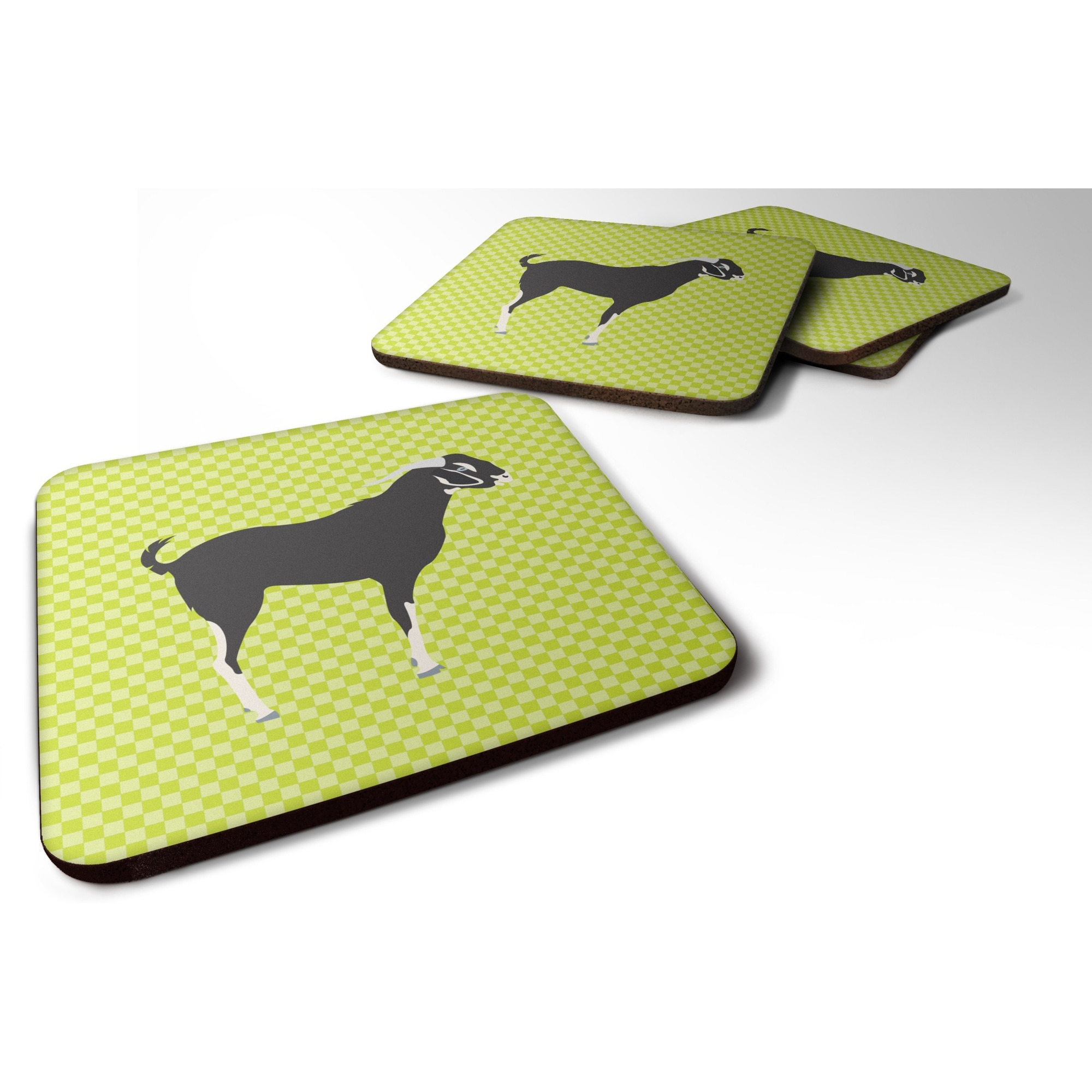 &quotCaroline's Treasures Black Bengal Goat Green Decorative coasters, 3.5, Multicolor"