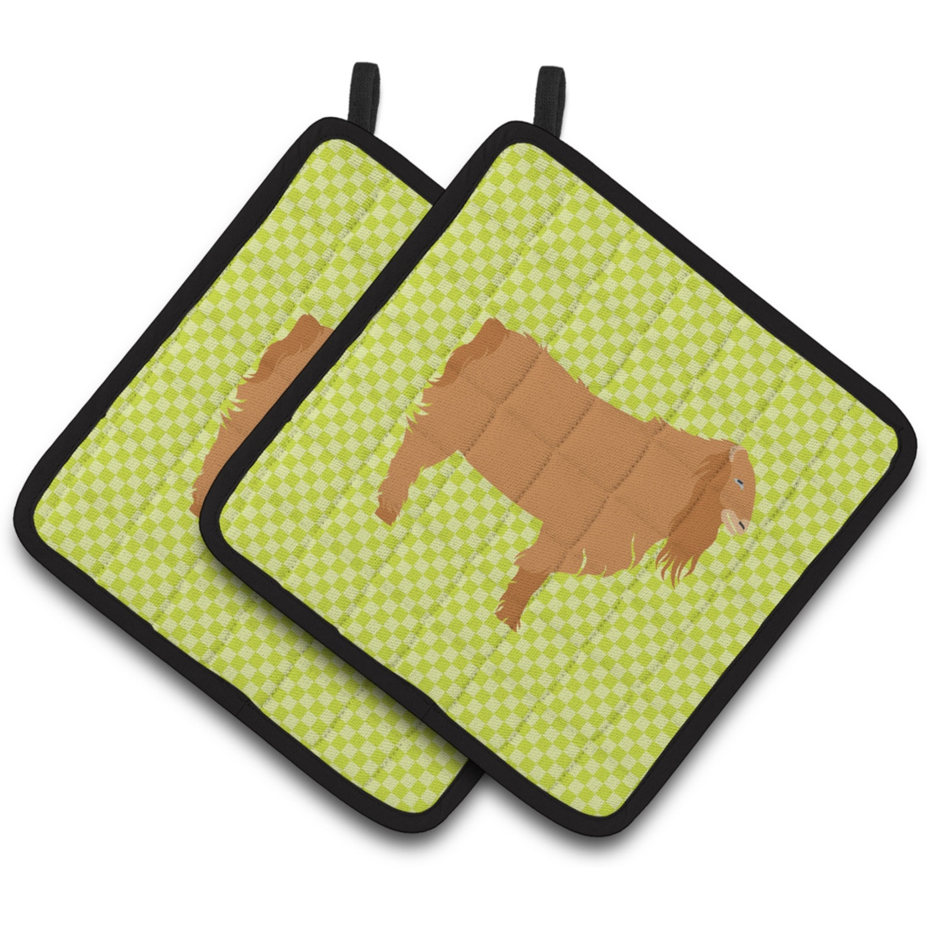 &quotCaroline's Treasures American Lamancha Goat Green Decorated Pot Holder, 7.5"" x 7.5"""