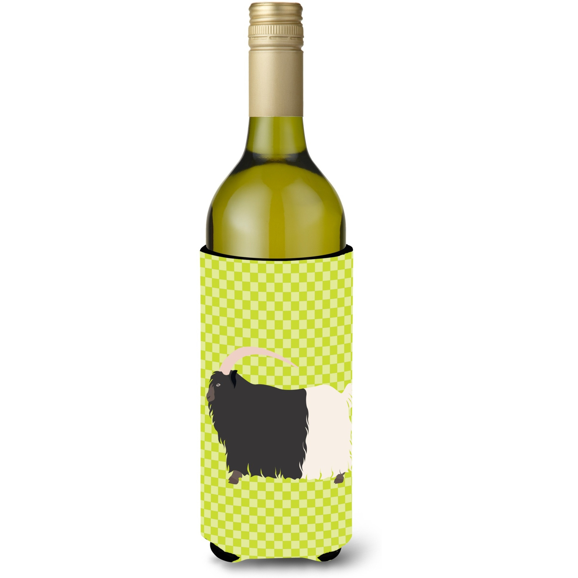 &quotCaroline's Treasures Welsh Black-Necked Goat Green Decorative Bottle Hugger, 750 ml, Multicolor"