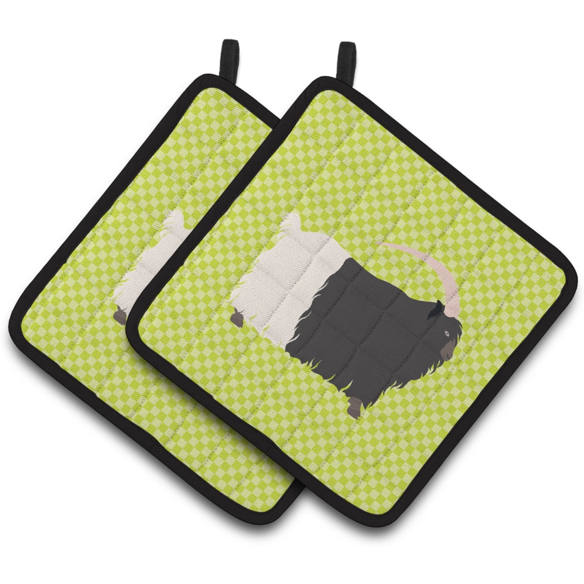 &quotCaroline's Treasures Welsh Black-Necked Goat Green Decorated Pot Holder, 7.5"" x 7.5"""