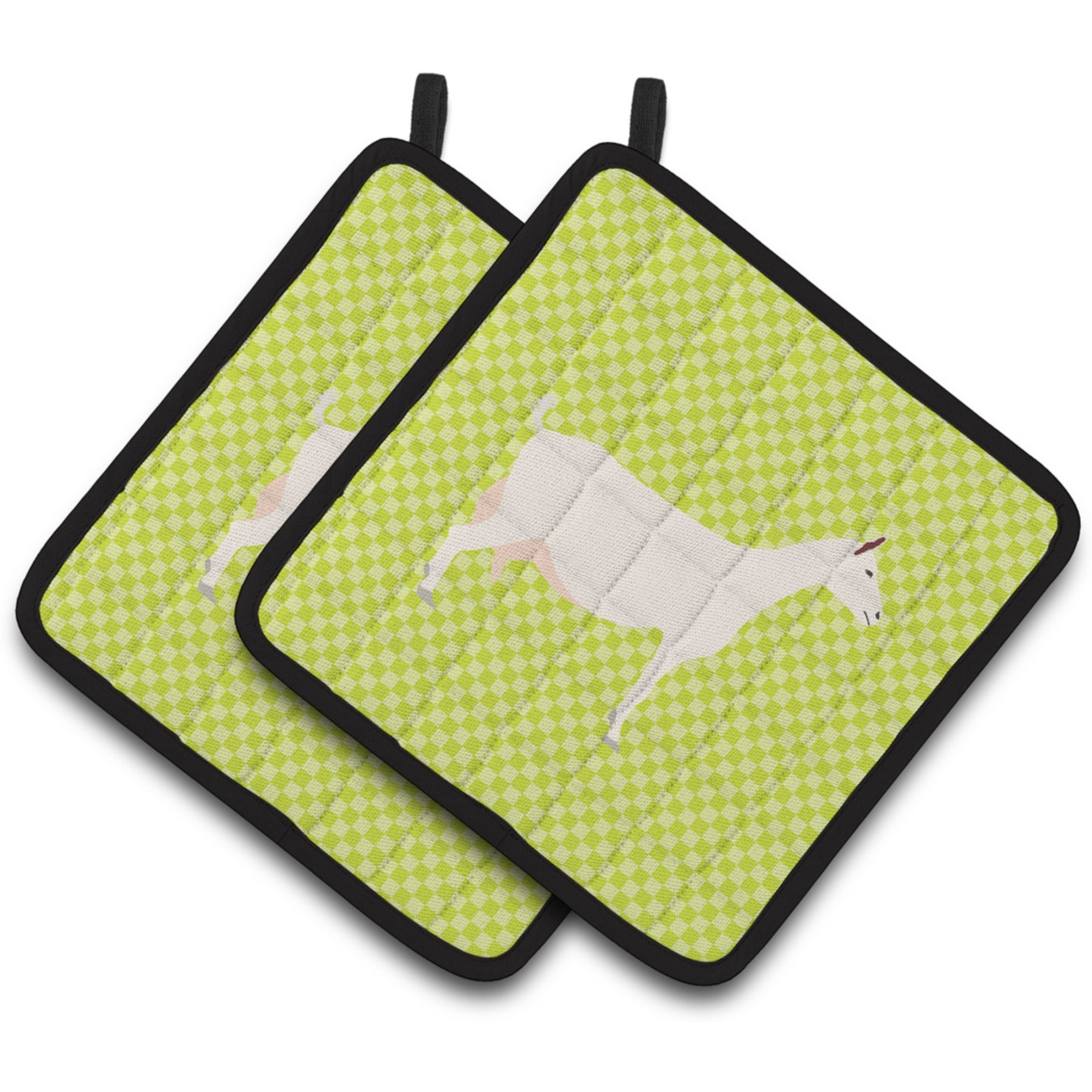 &quotCaroline's Treasures Saanen Goat Green Decorated Pot Holder, 7.5"" x 7.5"""