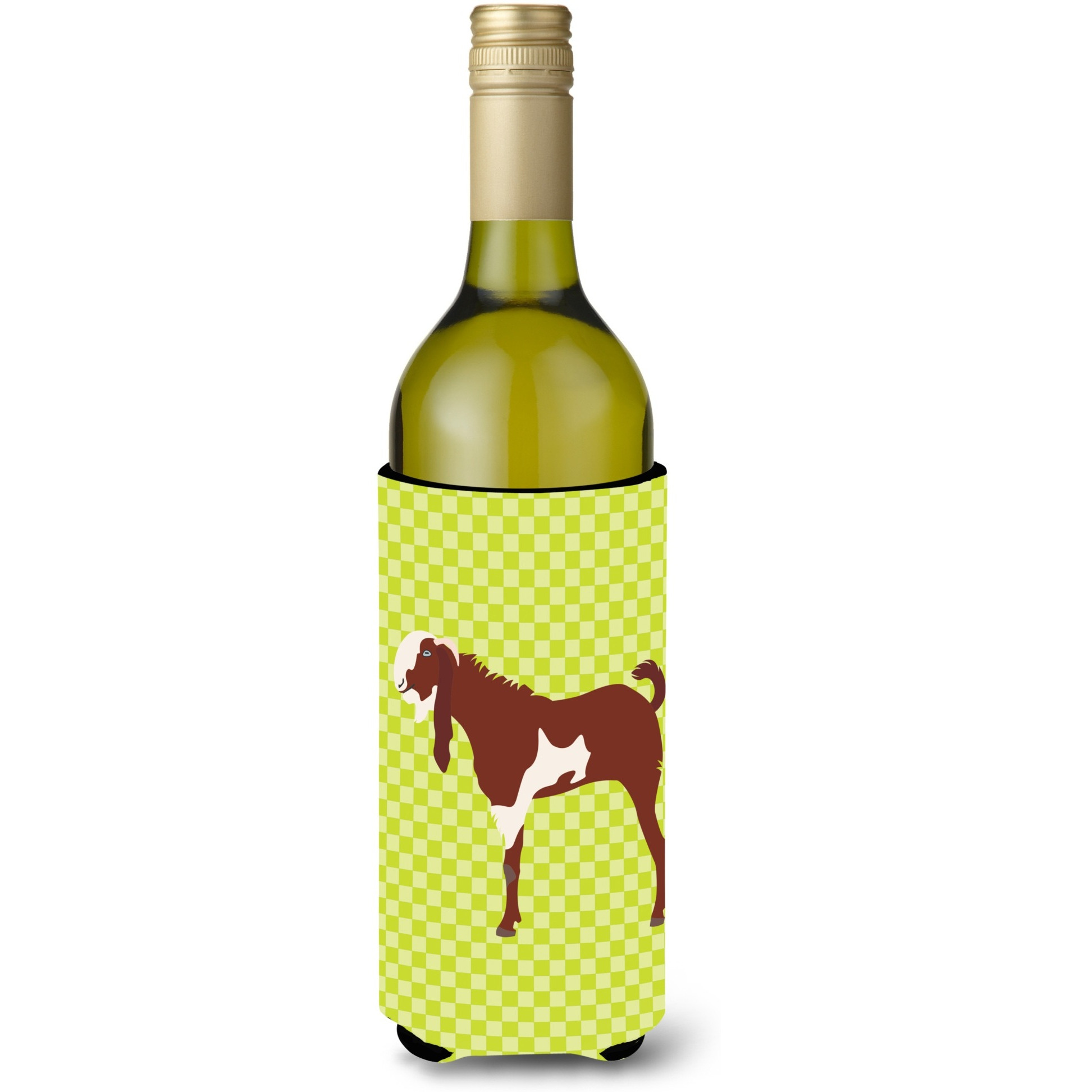 &quotCaroline's Treasures Jamnapari Goat Green Decorative Bottle Hugger, 750 ml, Multicolor"