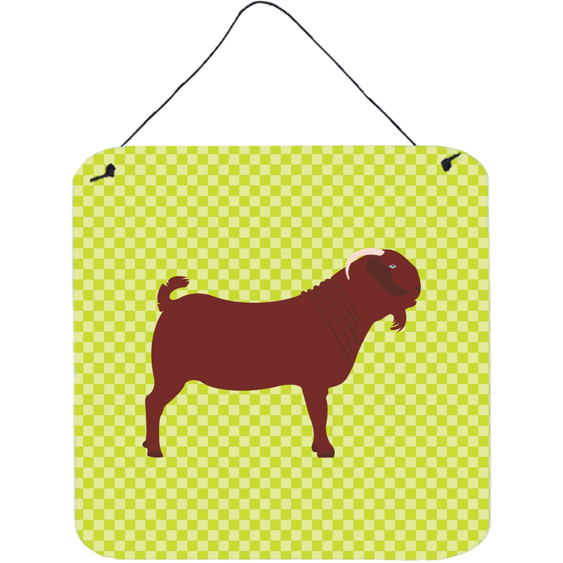 &quotCaroline's Treasures Green Kalahari Red Goat Metal Print, 6"" H x 6"" W"