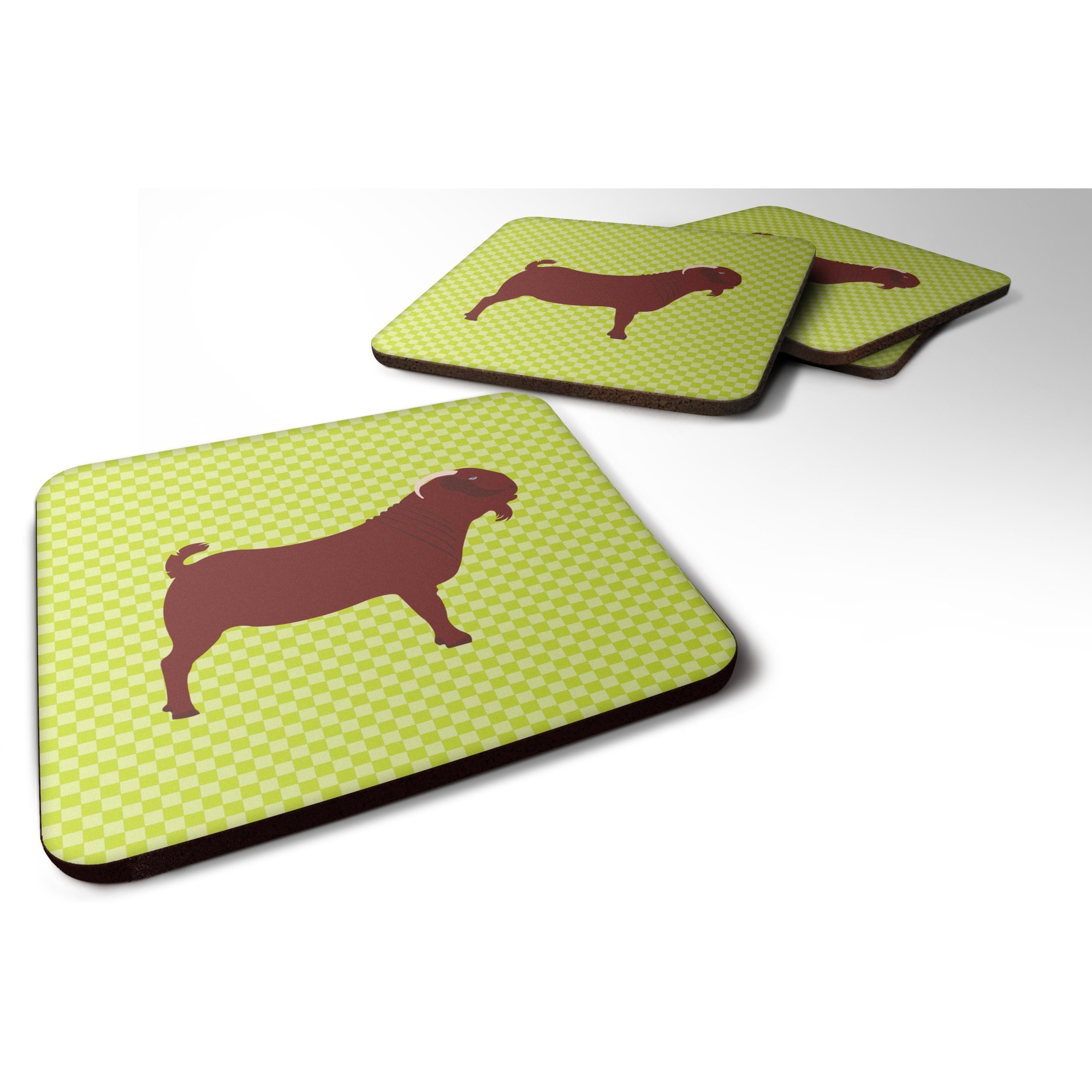 &quotCaroline's Treasures Kalahari Red Goat Green Decorative coasters, 3.5, Multicolor"