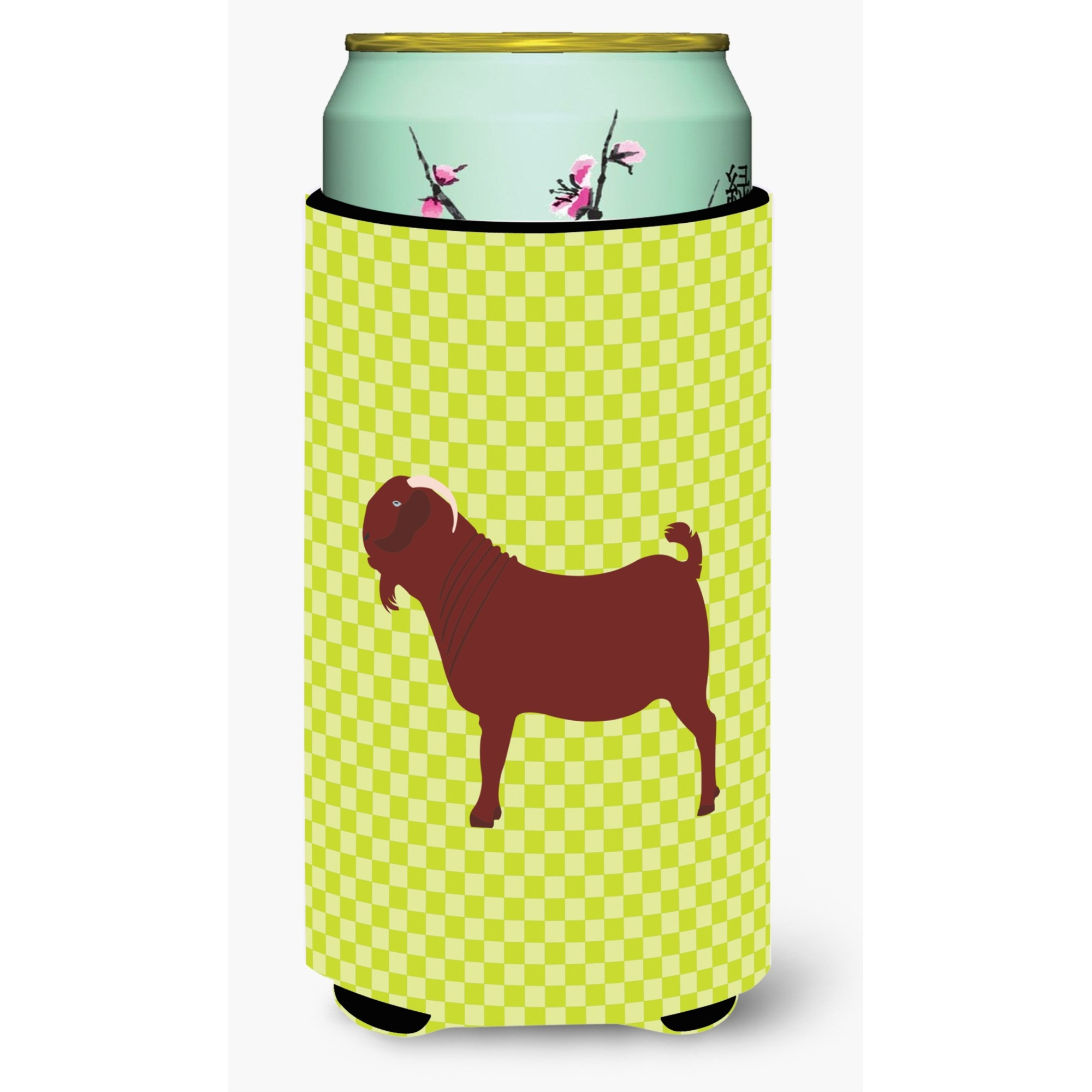 &quotCaroline's Treasures Kalahari Red Goat Green Decorative Can Hugger, Tall Boy, Multicolor"