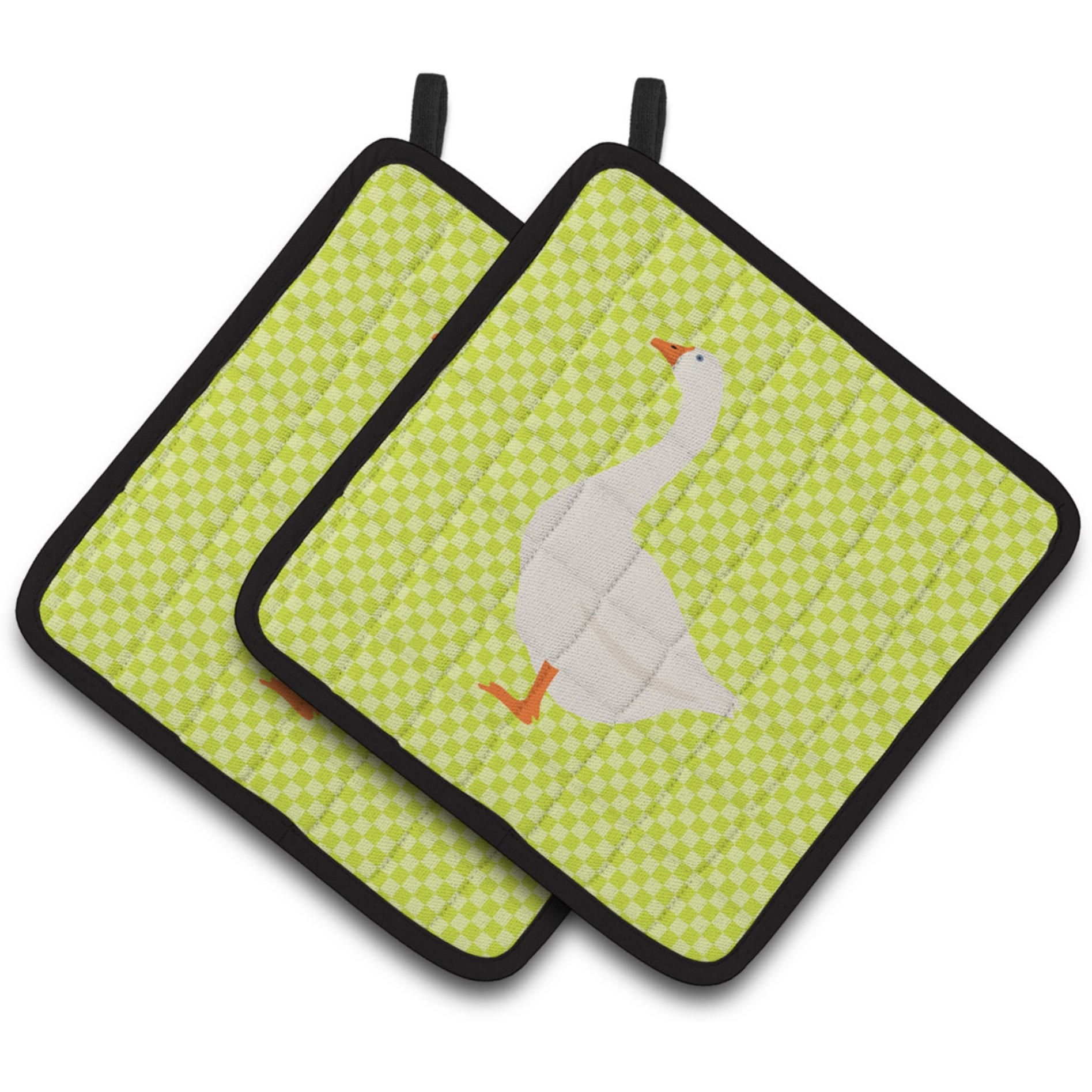 &quotCaroline's Treasures Embden Goose Green Decorated Pot Holder, 7.5"" x 7.5"""